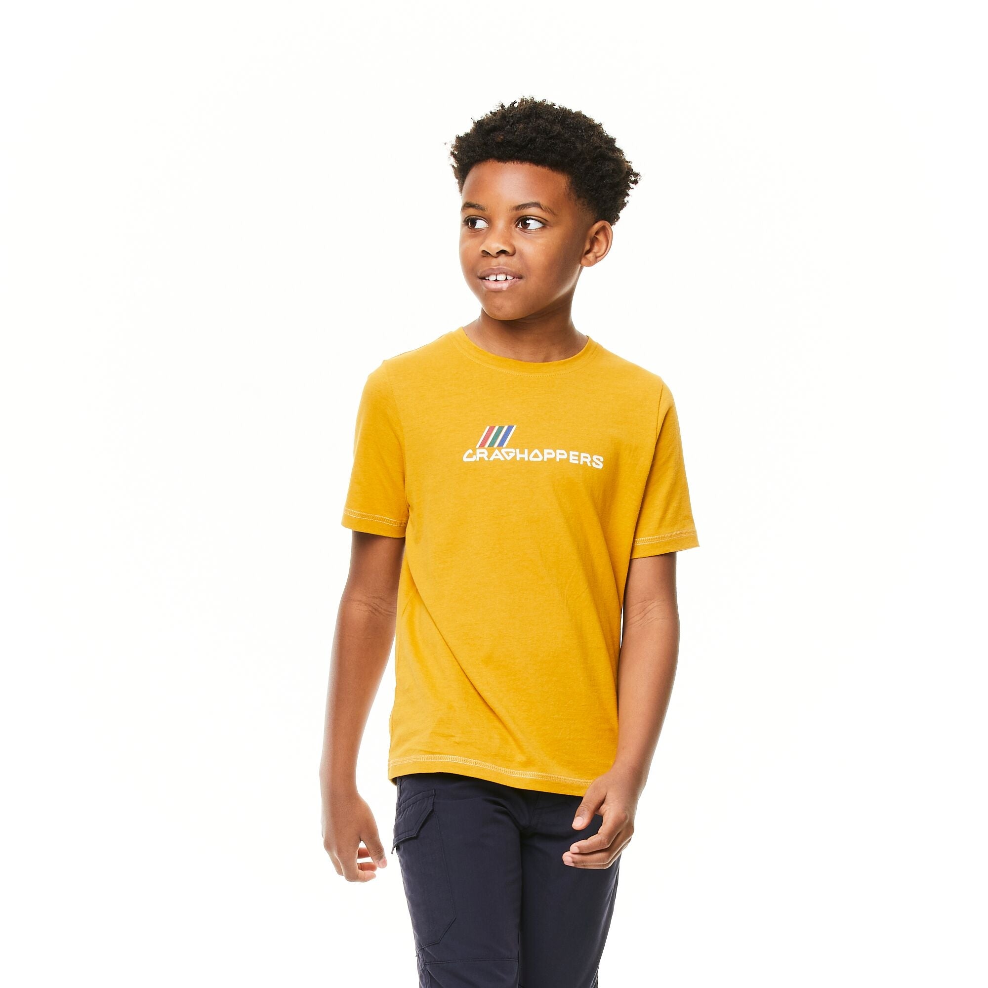 Kid's Gibbon Short Sleeved T-Shirt - Dark Butterscotch Brand Carrier