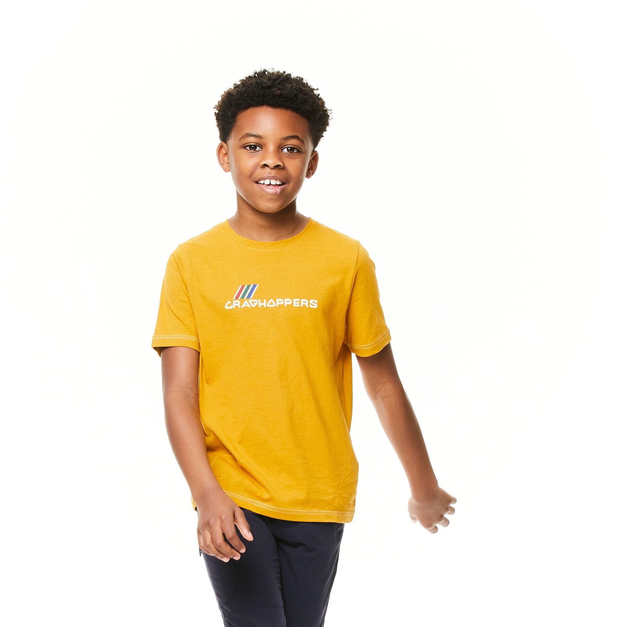Kid's Gibbon Short Sleeved T-Shirt - Dark Butterscotch Brand Carrier