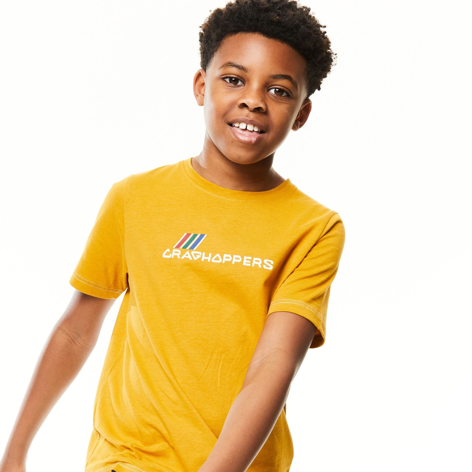 Kid's Gibbon Short Sleeved T-Shirt - Dark Butterscotch Brand Carrier