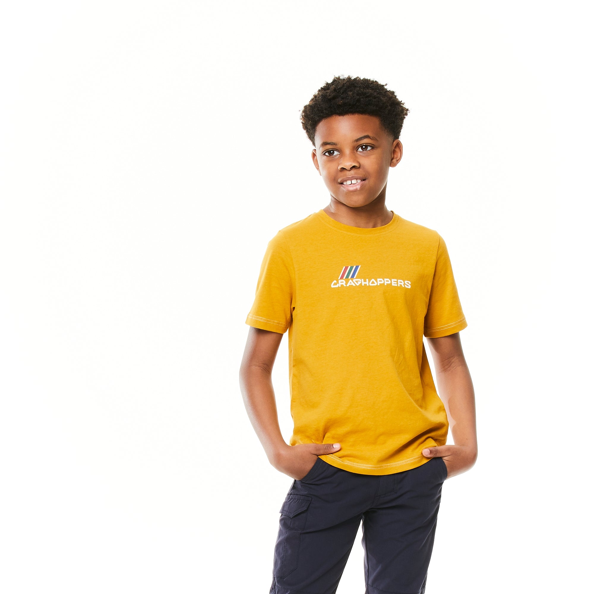 Kid's Gibbon Short Sleeved T-Shirt - Dark Butterscotch Brand Carrier