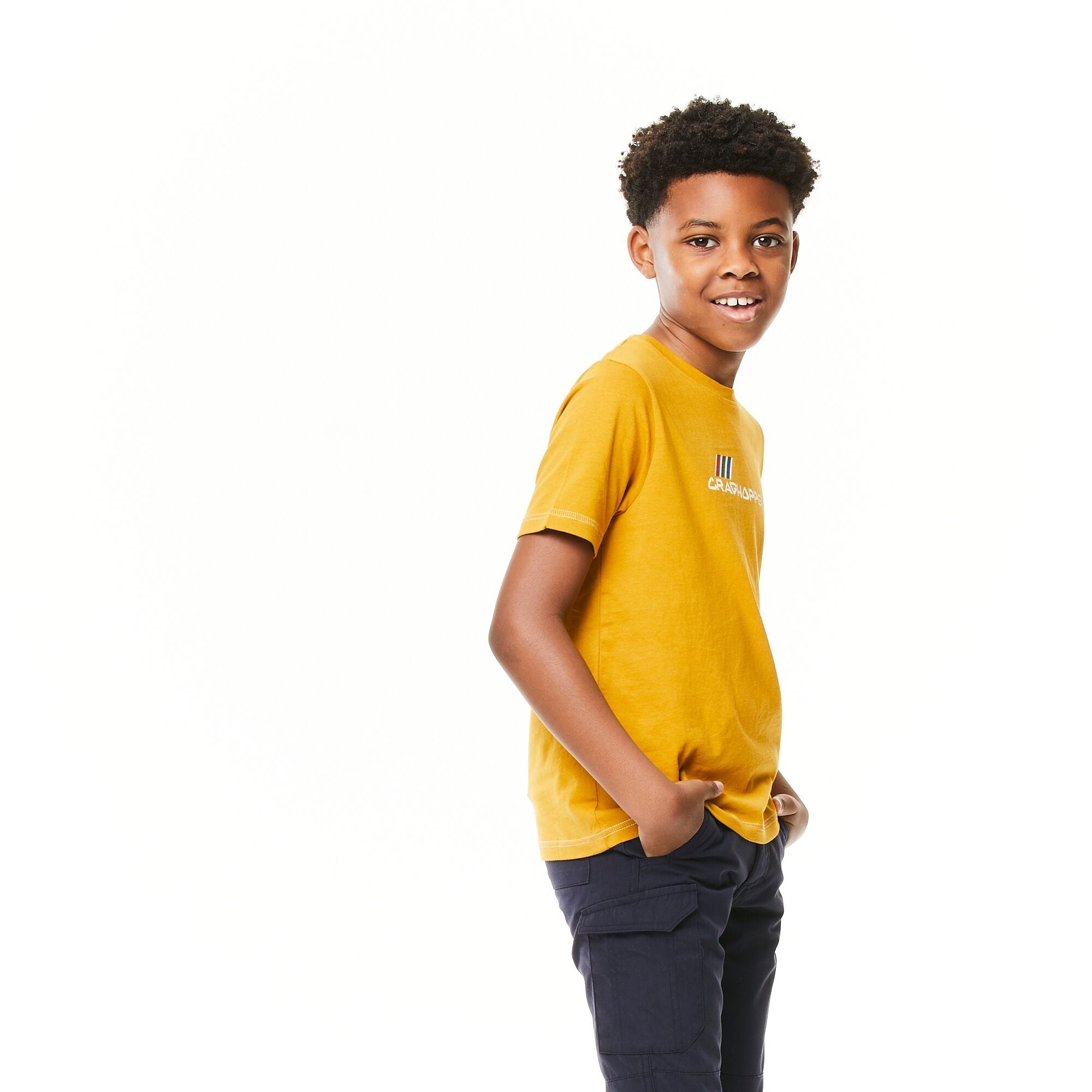 Kid's Gibbon Short Sleeved T-Shirt - Dark Butterscotch Brand Carrier