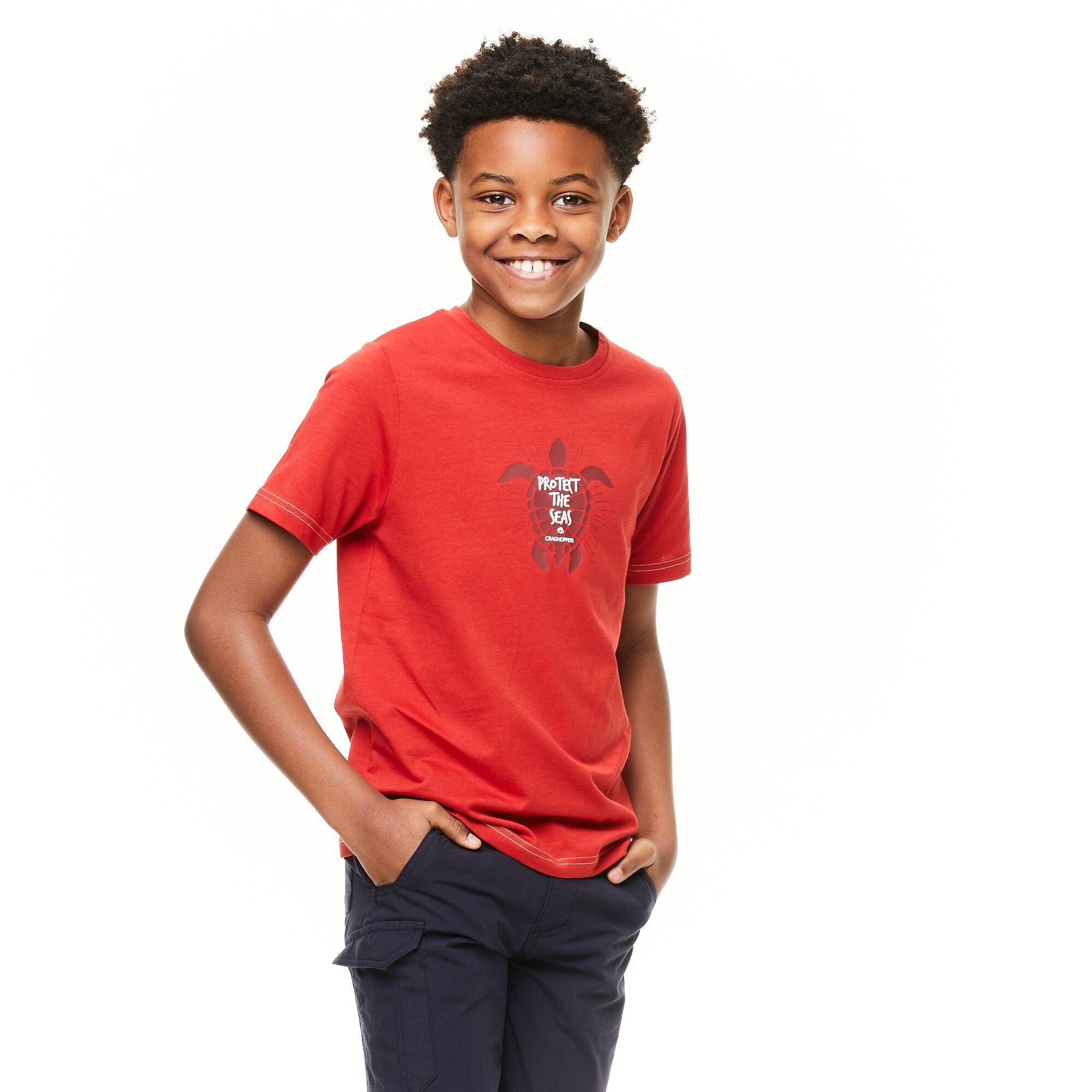 Kid's Gibbon Short Sleeved T-Shirt - Pompeian Red Turtle