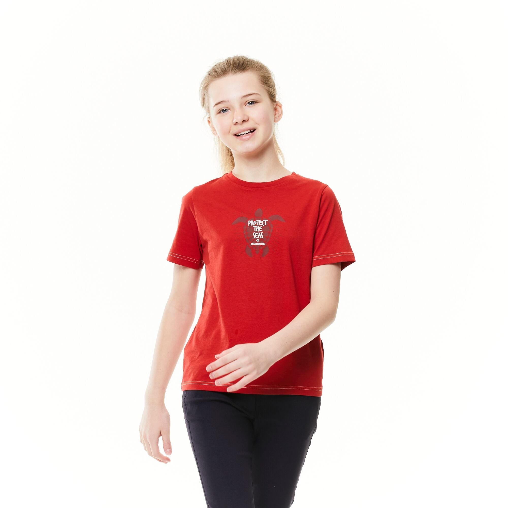 Kid's Gibbon Short Sleeved T-Shirt - Pompeian Red Turtle