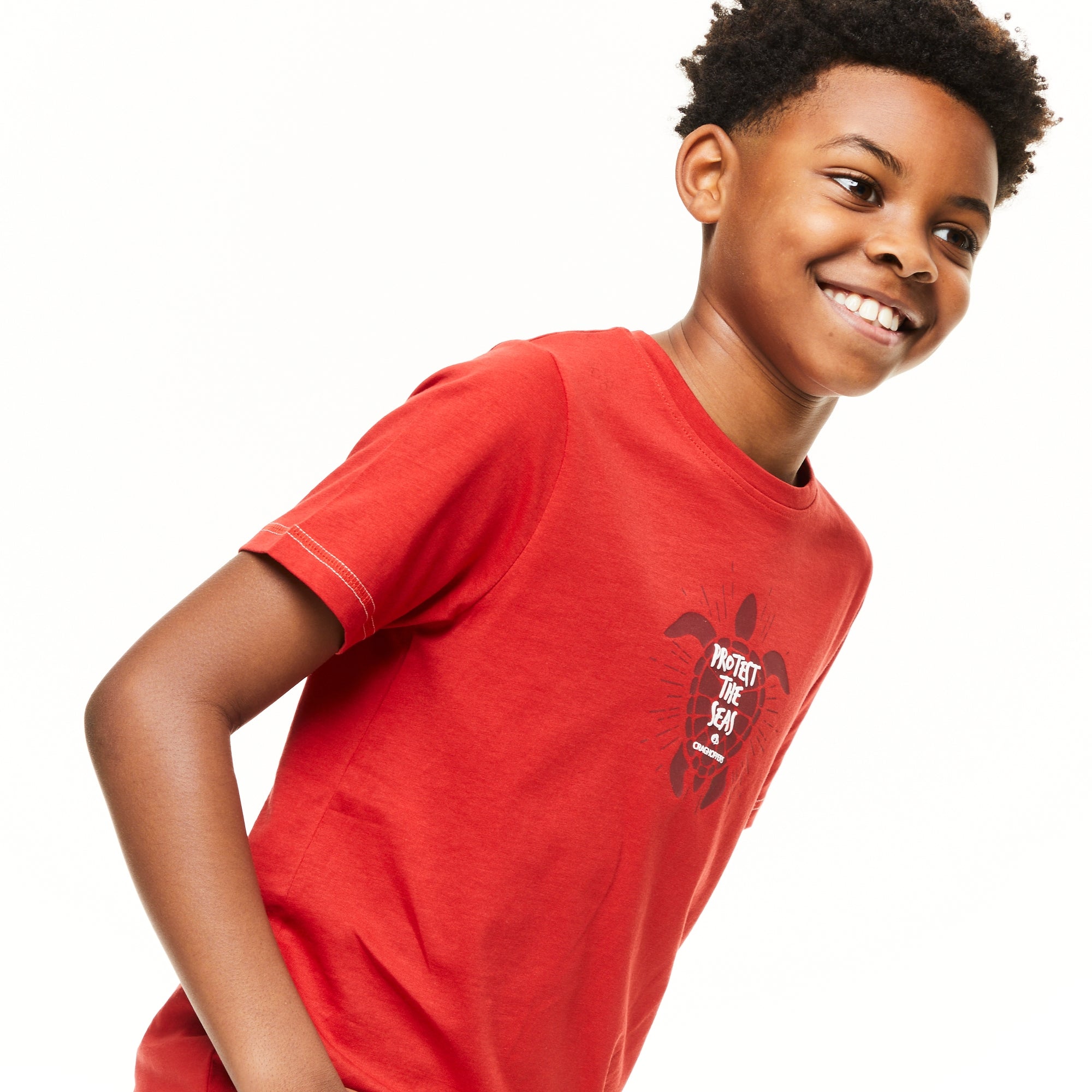 Kid's Gibbon Short Sleeved T-Shirt - Pompeian Red Turtle
