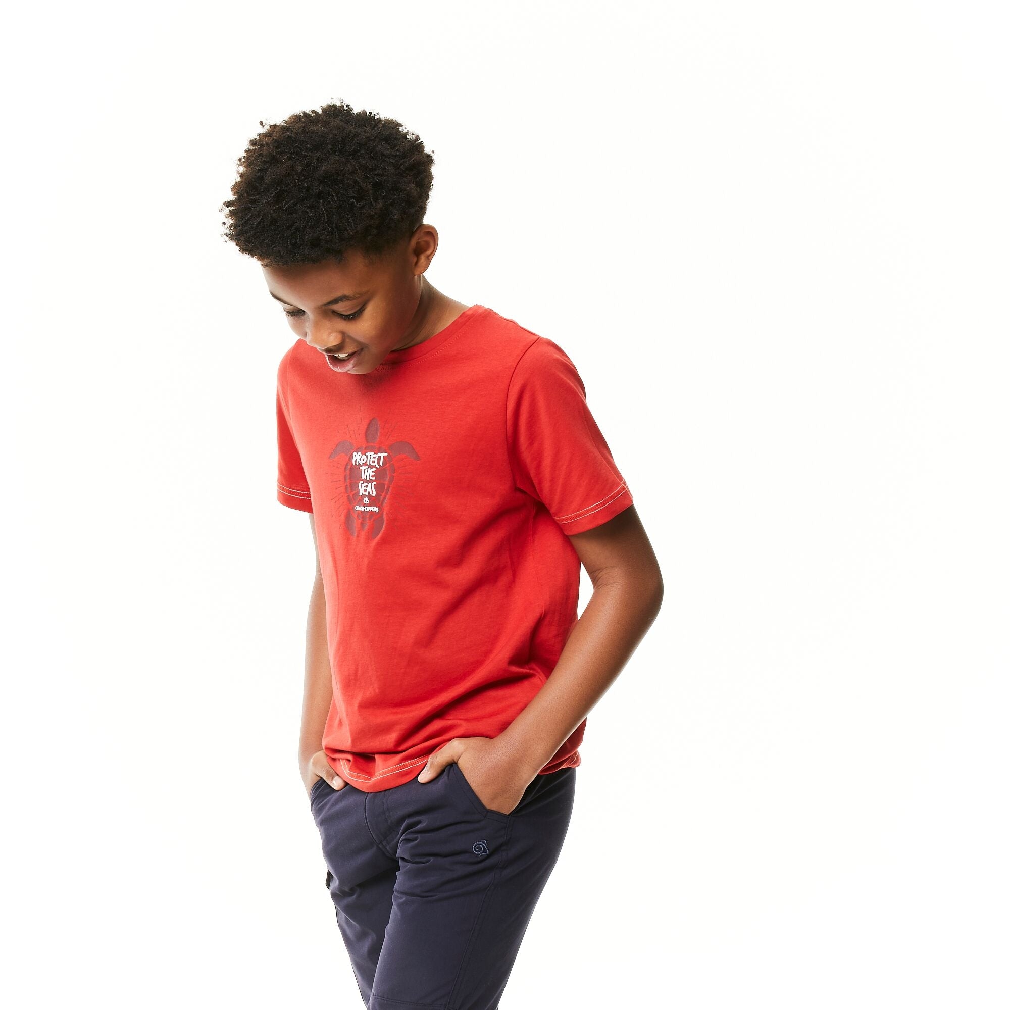 Kid's Gibbon Short Sleeved T-Shirt - Pompeian Red Turtle