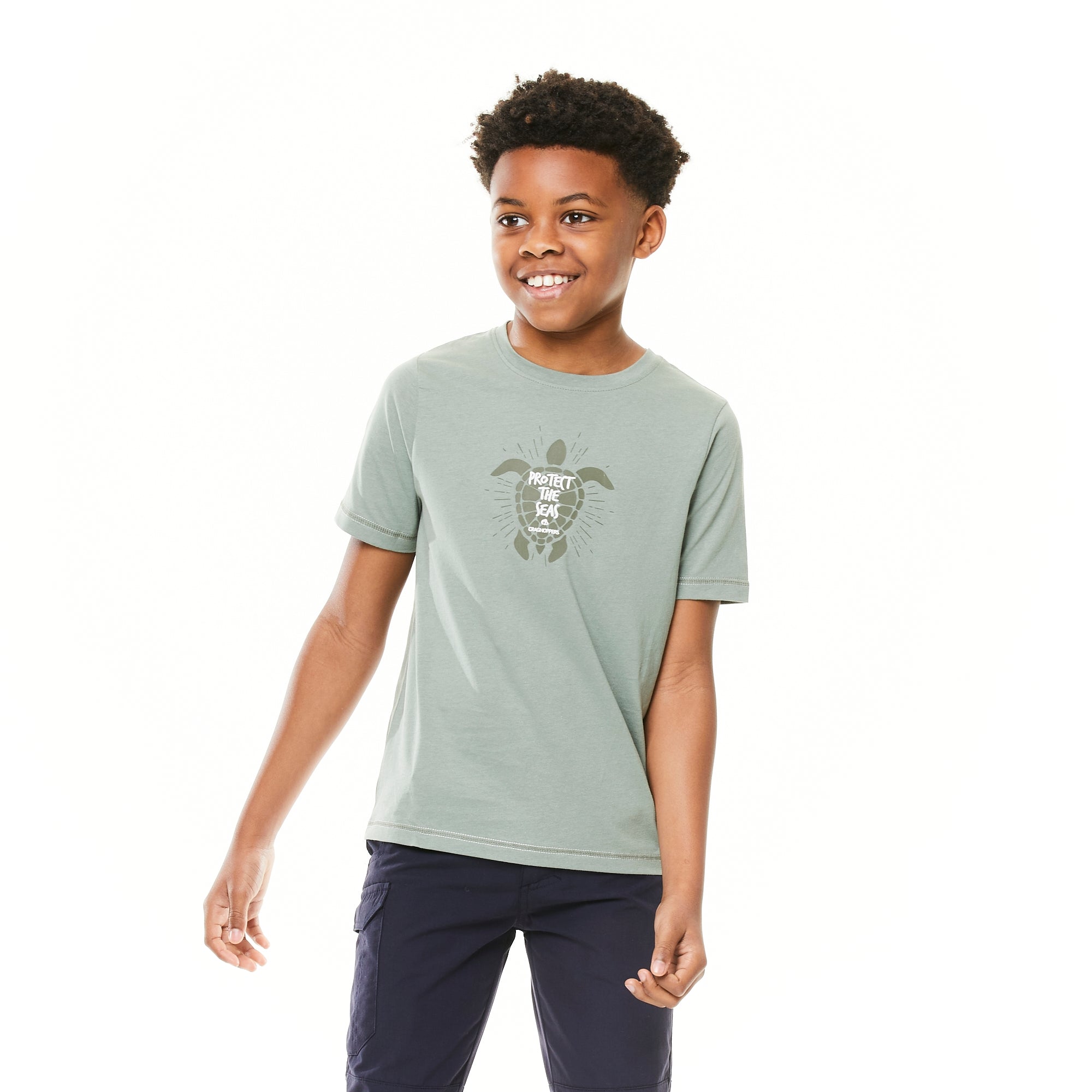 Kid's Gibbon Short Sleeved T-Shirt - Sage Turtle