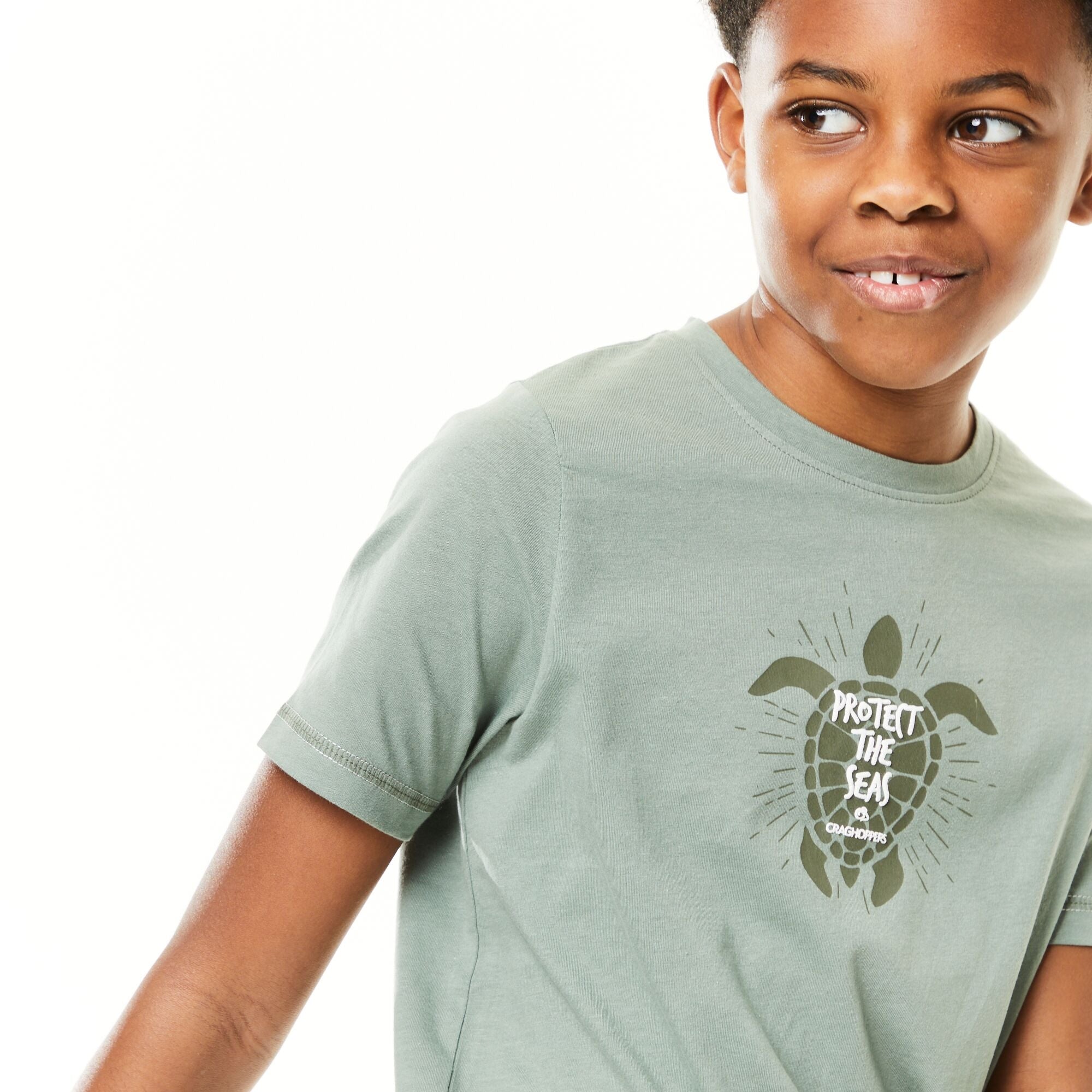 Kid's Gibbon Short Sleeved T-Shirt - Sage Turtle