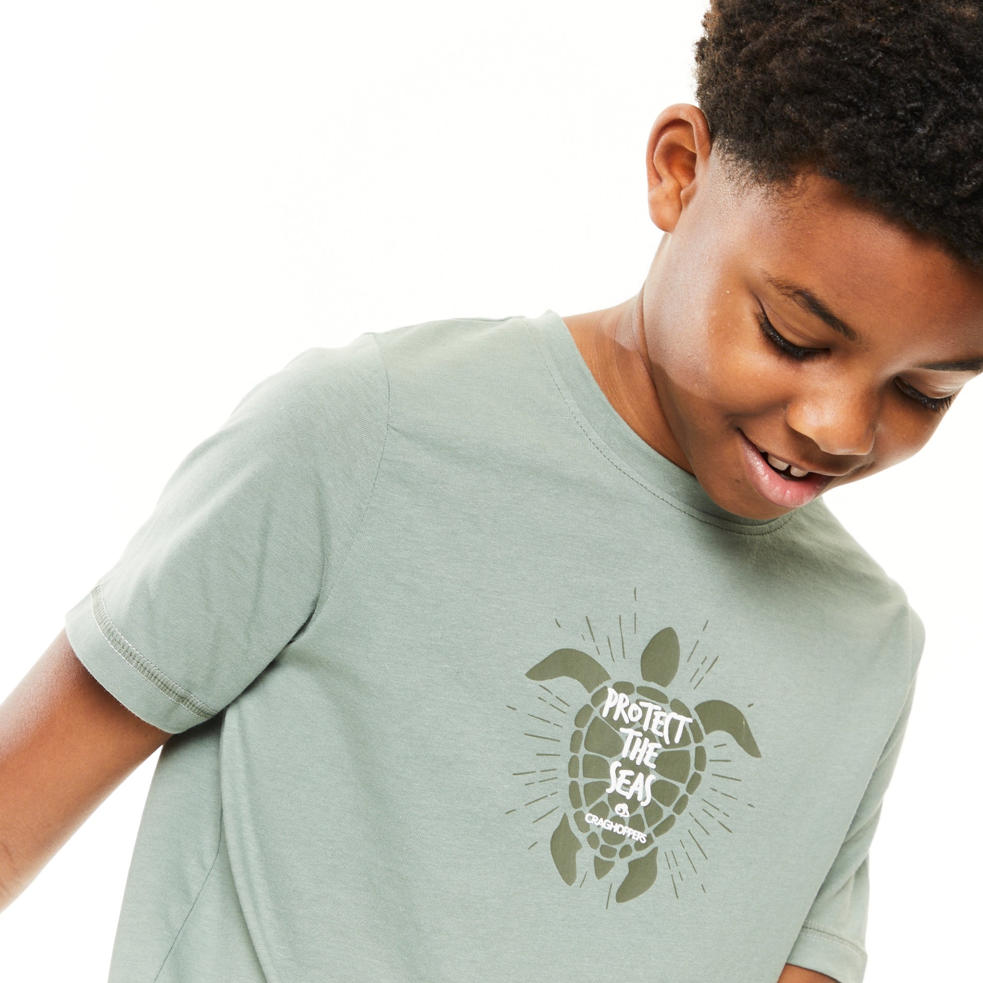 Kid's Gibbon Short Sleeved T-Shirt - Sage Turtle