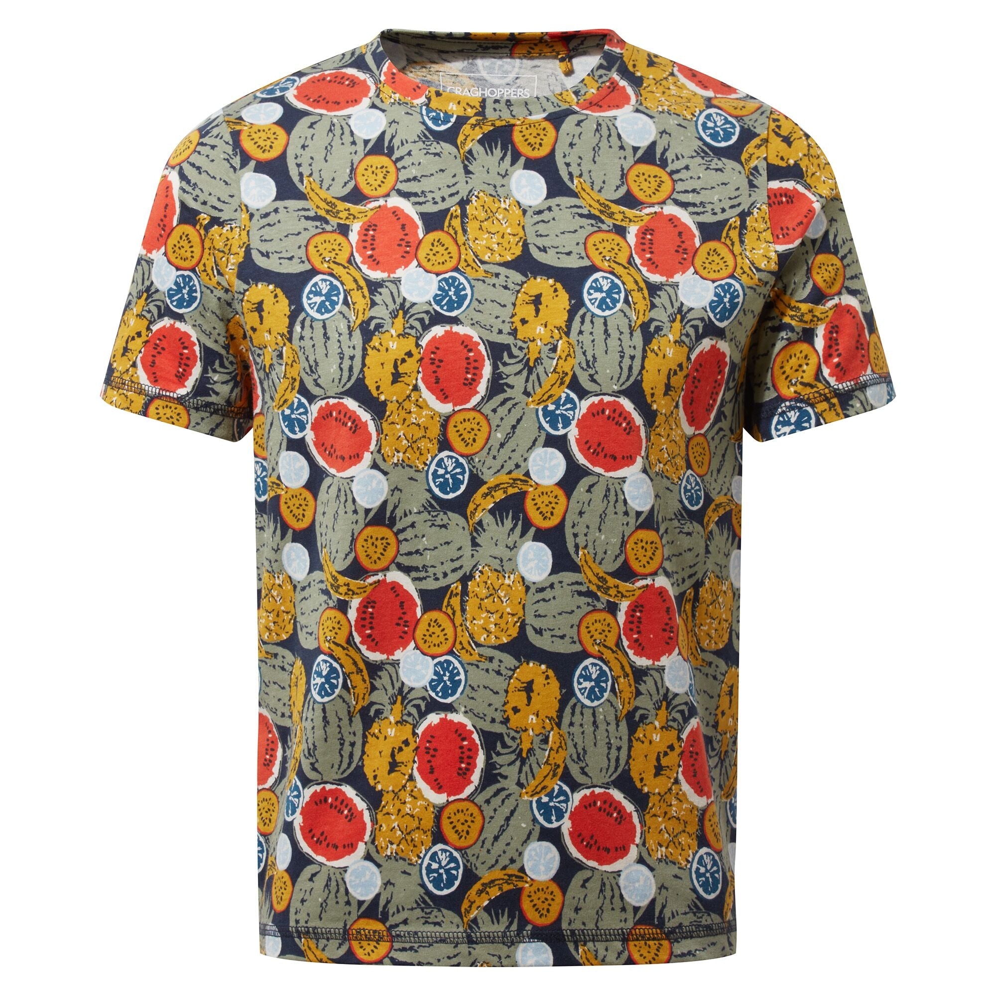 Kid's Gibbon Short Sleeved T-Shirt - Blue Navy Fruit Print