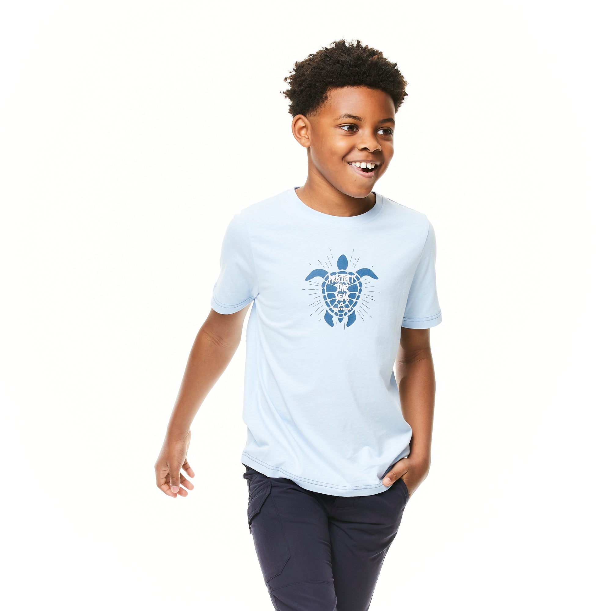 Kid's Gibbon Short Sleeved T-Shirt - Harbour Blue Turtle