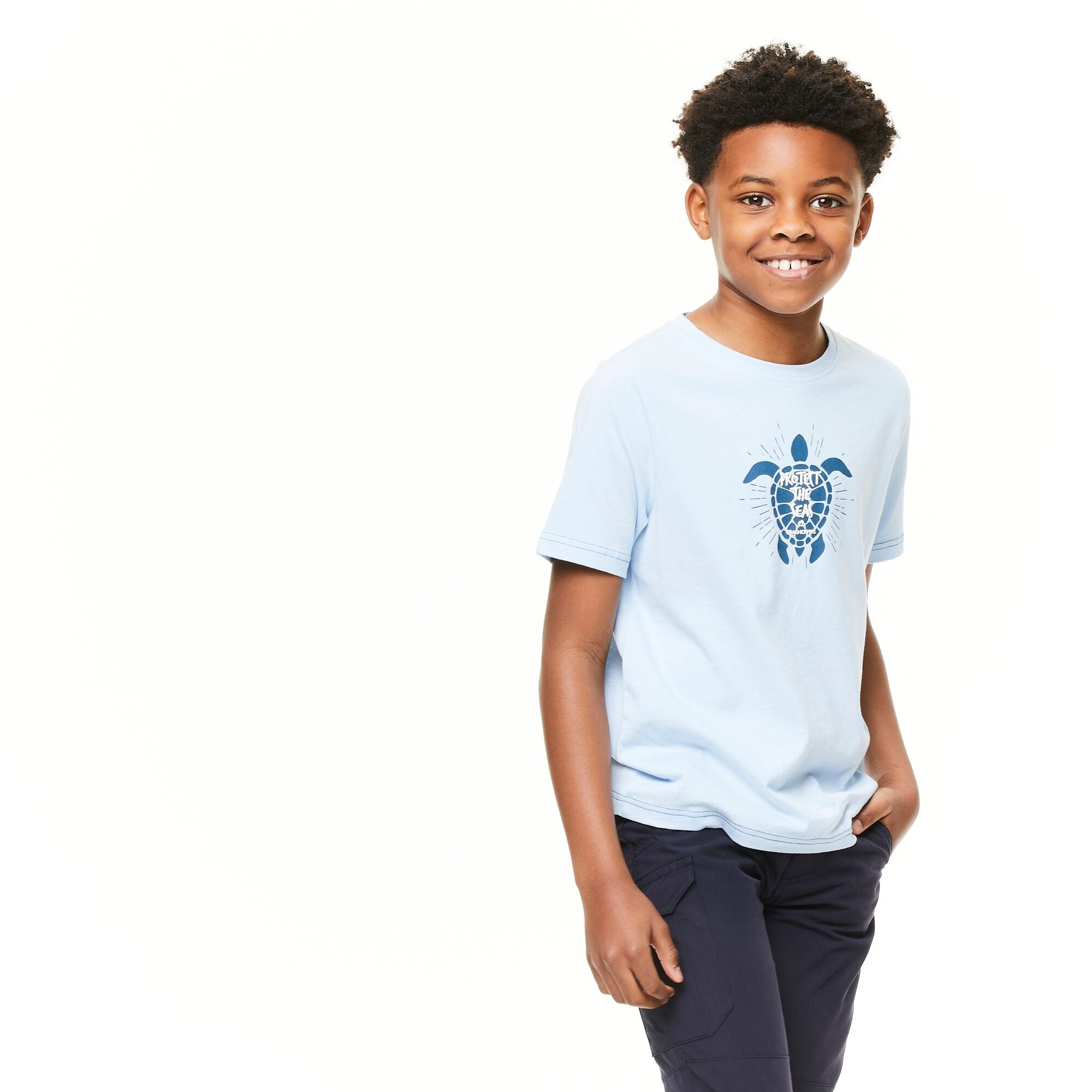 Kid's Gibbon Short Sleeved T-Shirt - Harbour Blue Turtle
