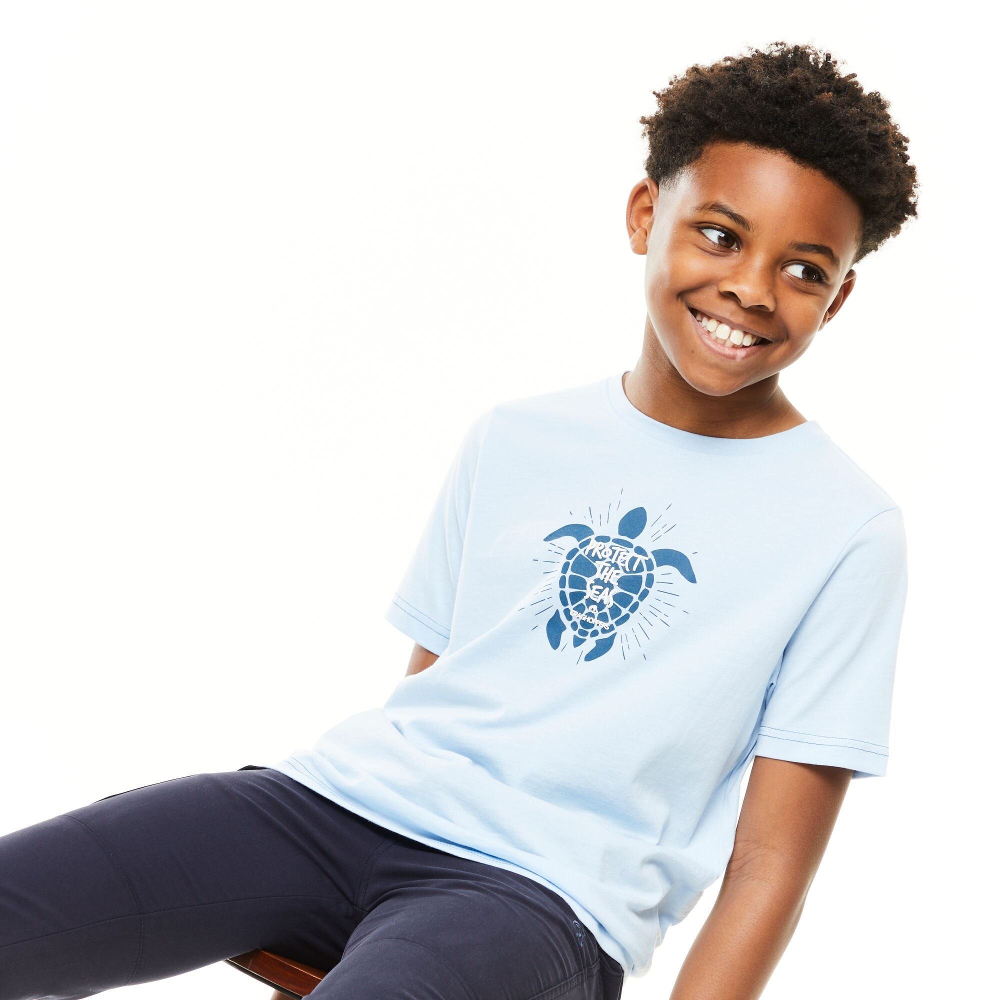 Kid's Gibbon Short Sleeved T-Shirt - Harbour Blue Turtle