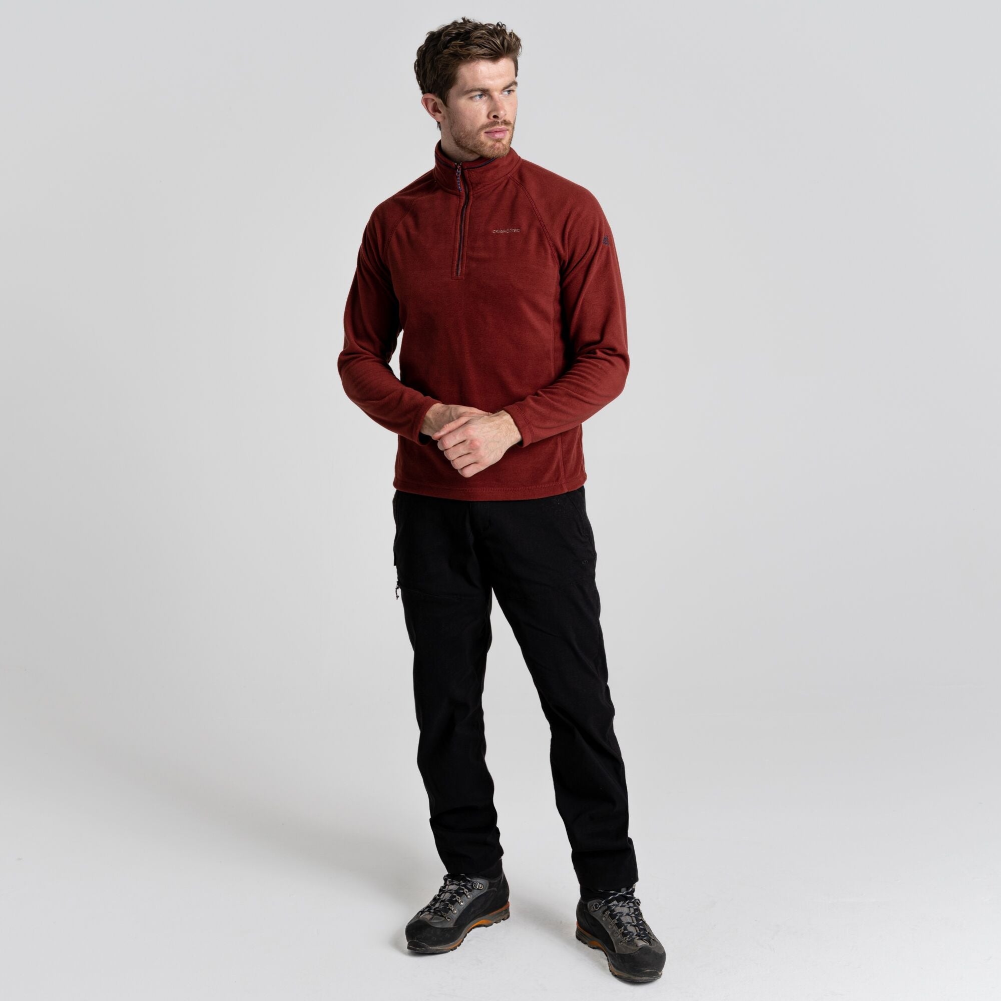Men's Corey Half Zip Fleece - Mahogany