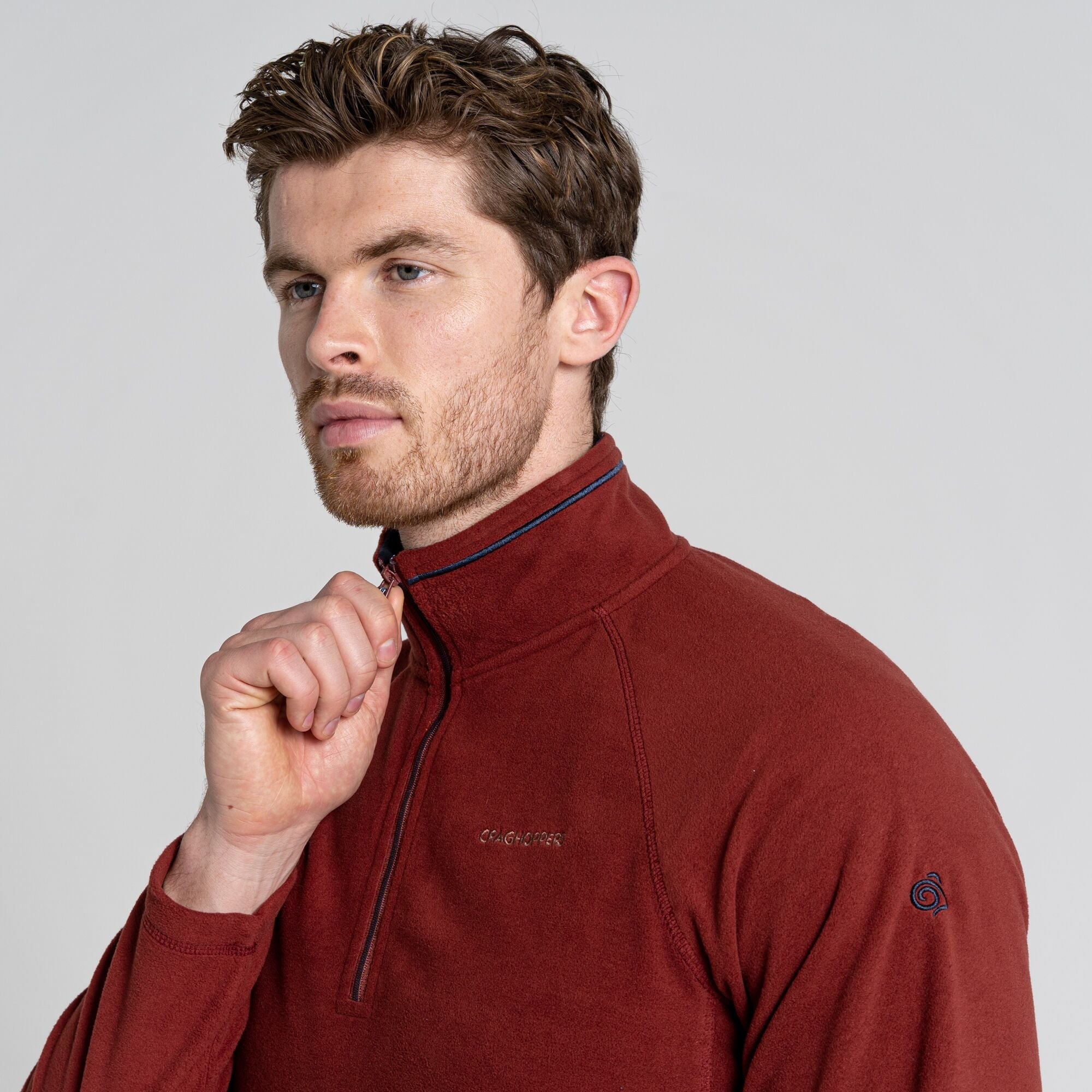 Men's Corey Half Zip Fleece - Mahogany