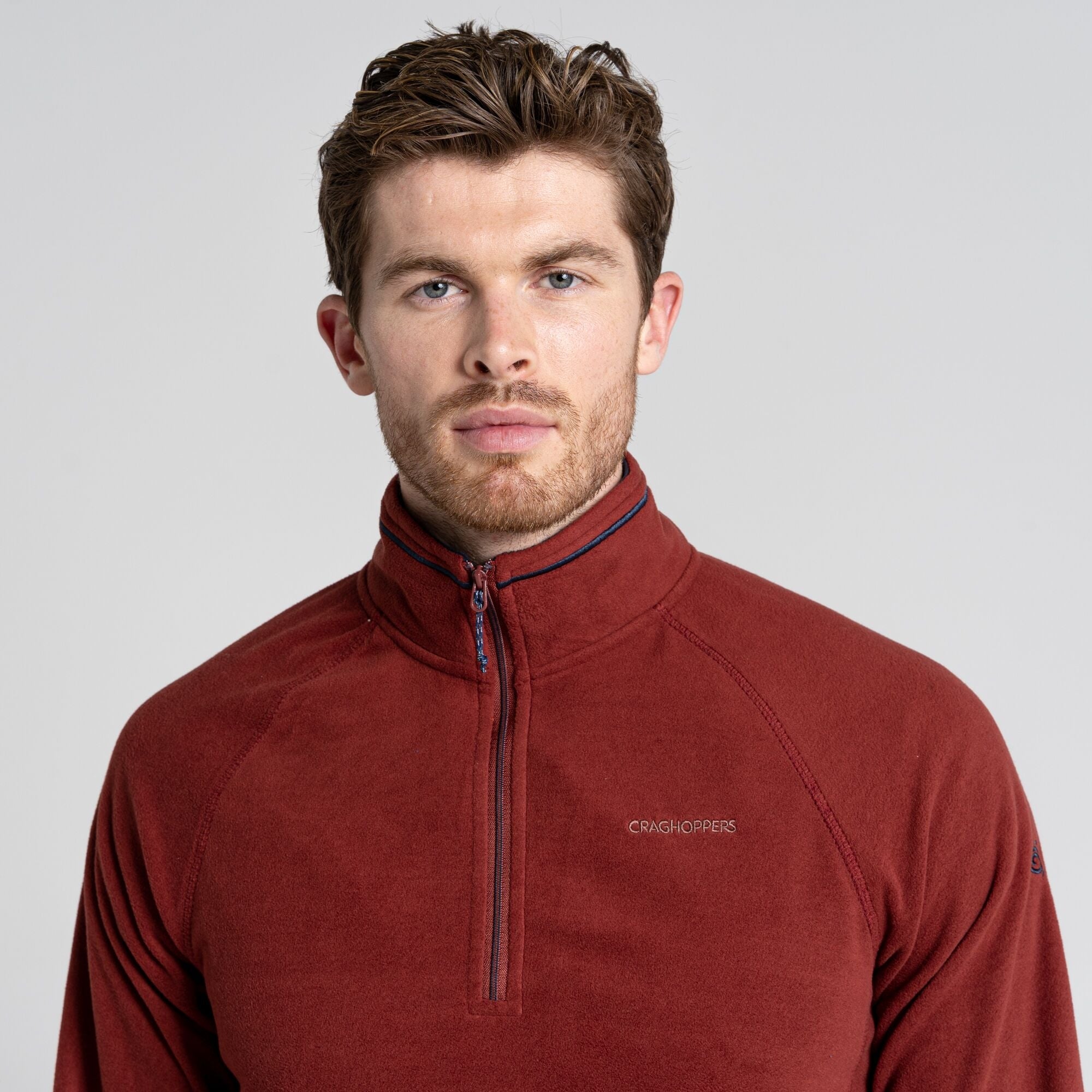 Men's Corey Half Zip Fleece - Mahogany
