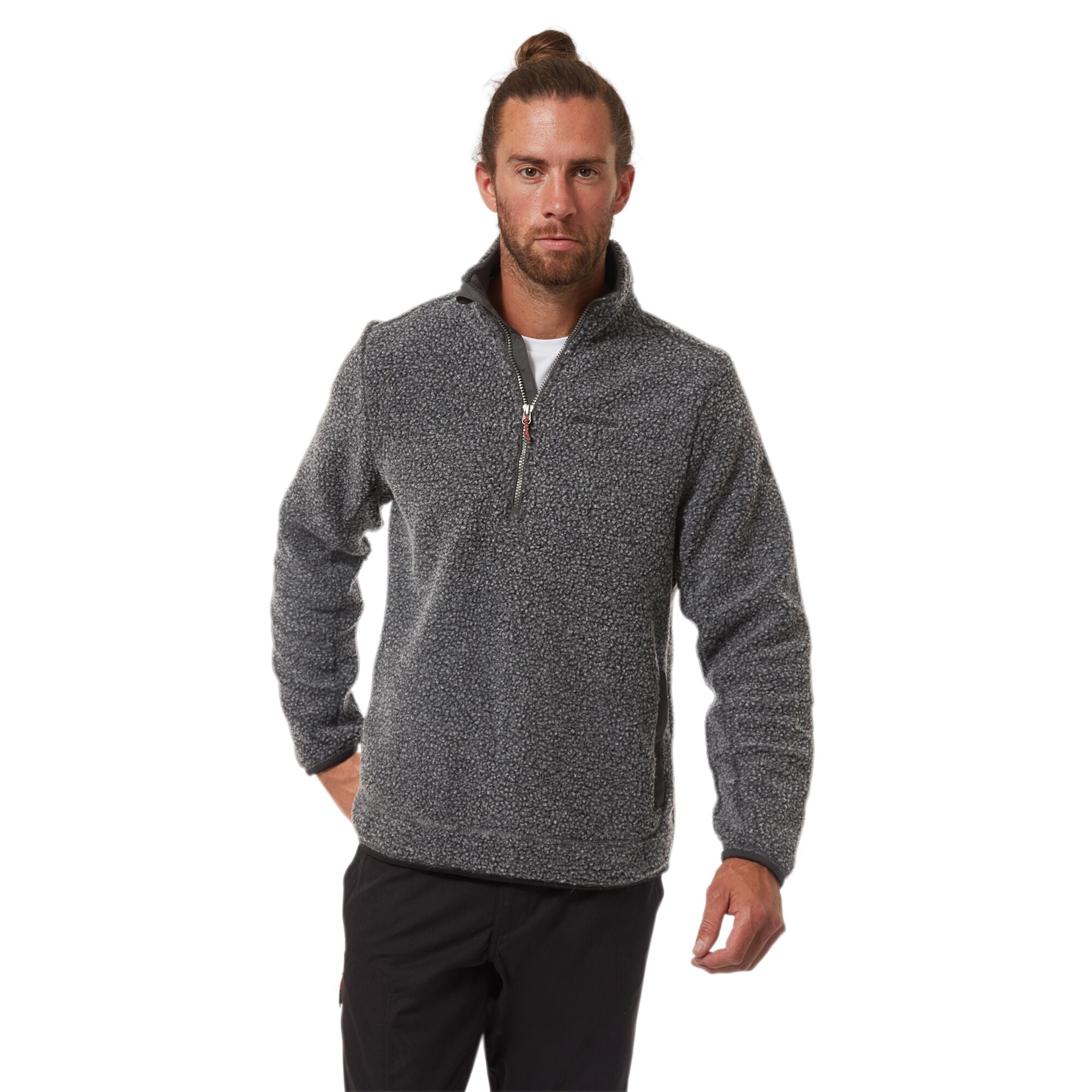 Men's Elroy Half Zip Fleece - Black Pepper