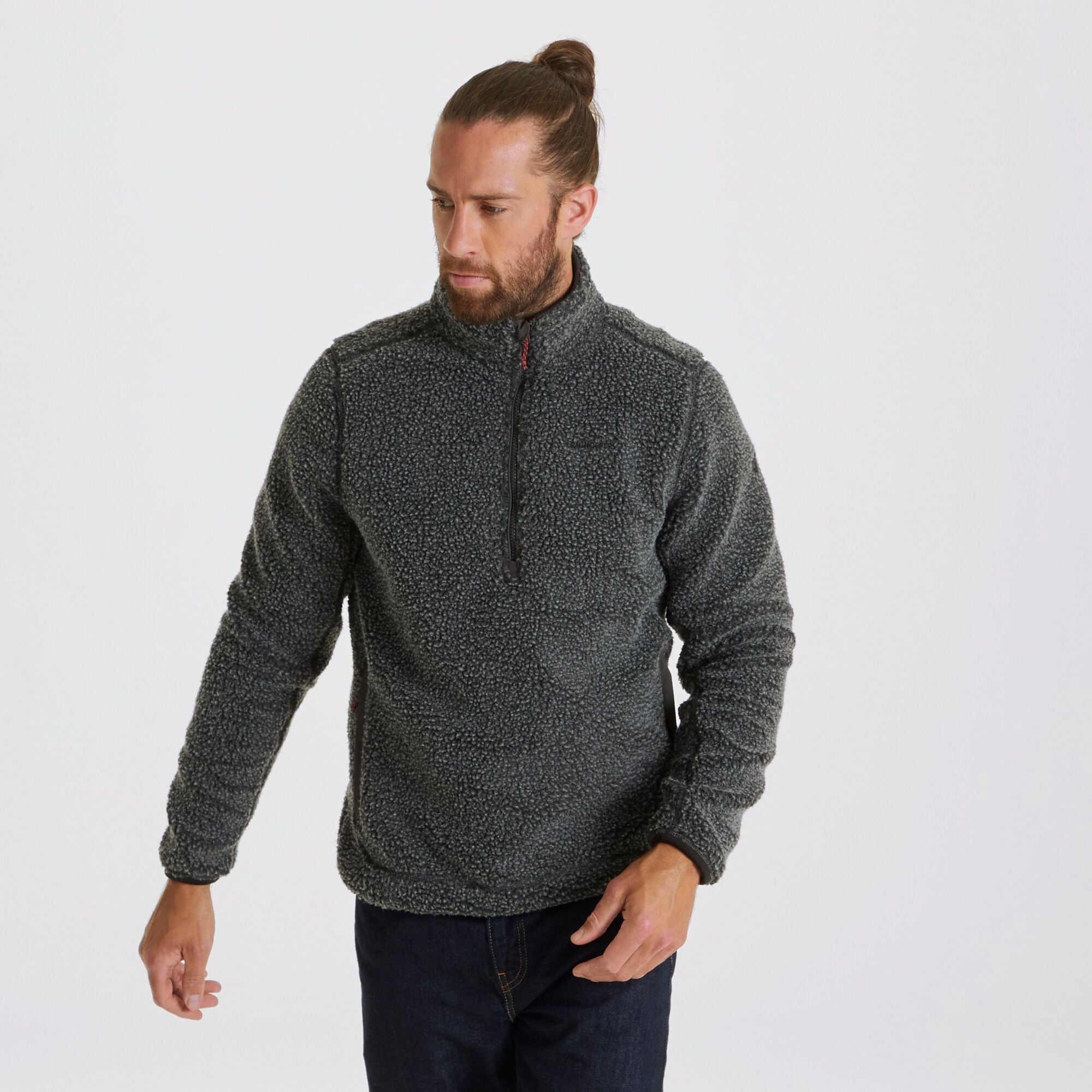 Men's Elroy Half Zip Fleece - Black Pepper