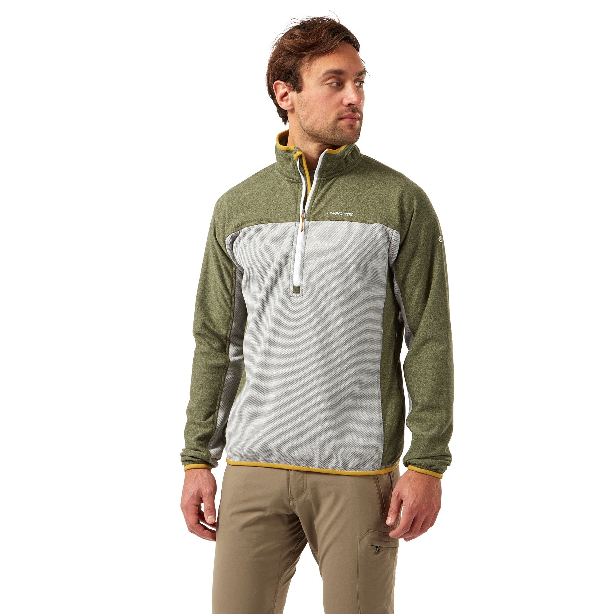 Men's Galway Half Zip Fleece - Parka Green Marl/Cloud Grey