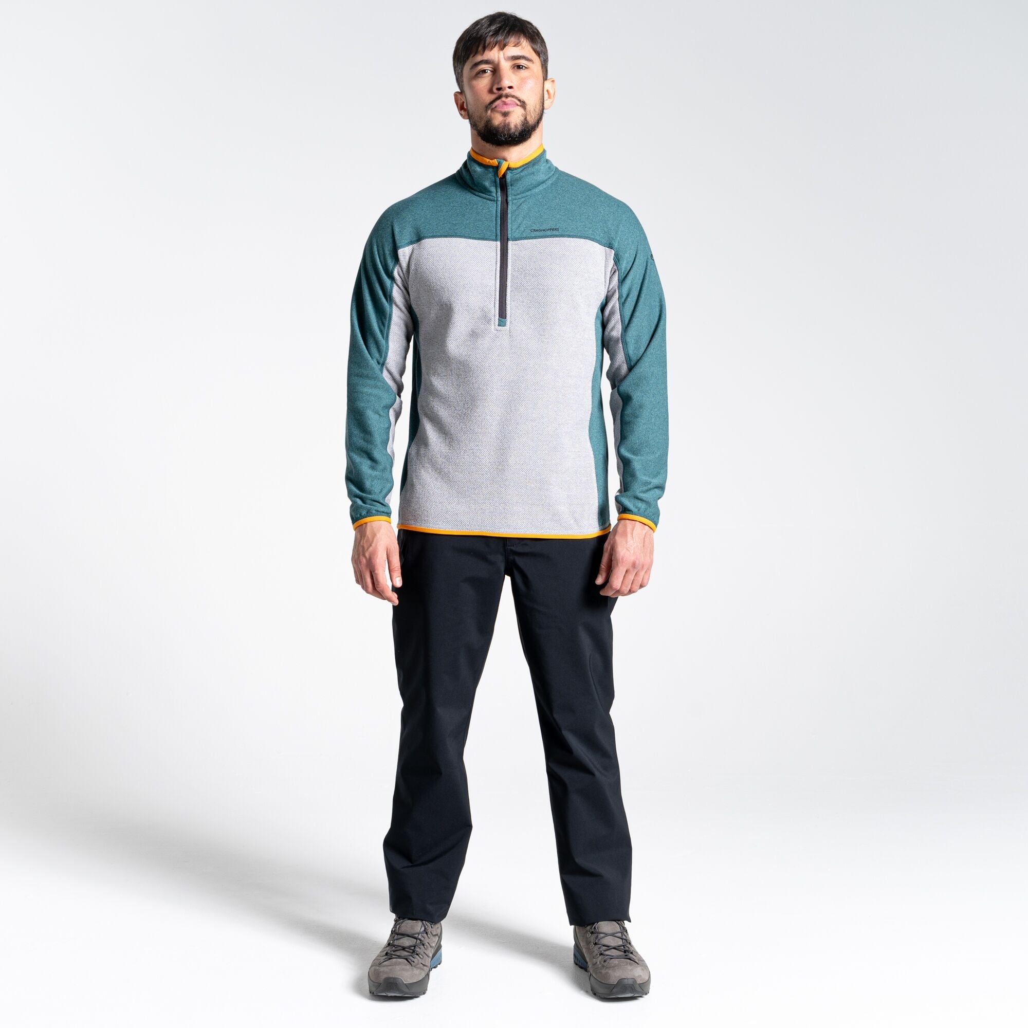 Men's Galway Half Zip Fleece - Cloud Grey/Sacramento Green Marl