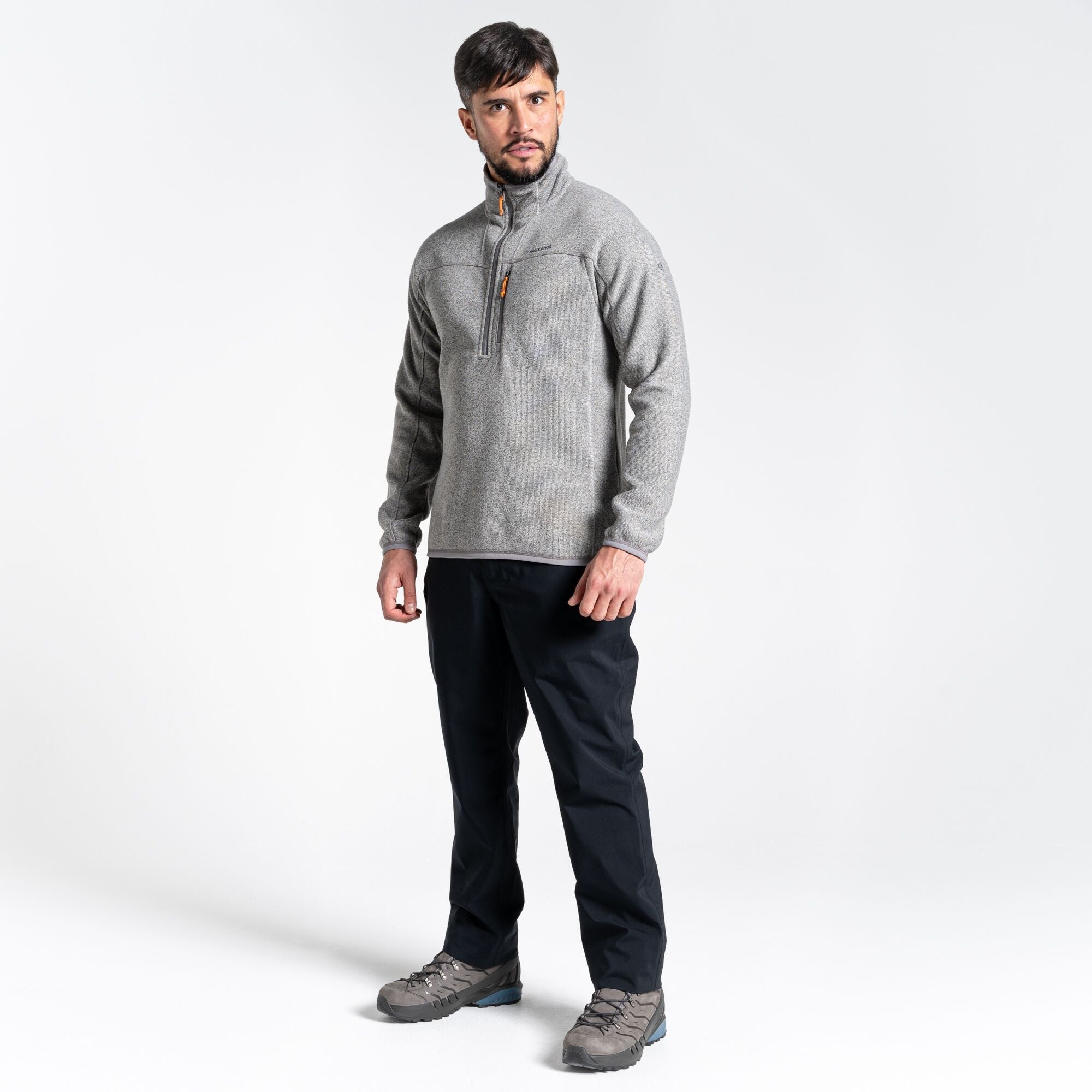 Men's Torney Half Zip Fleece - Soft Grey Marl