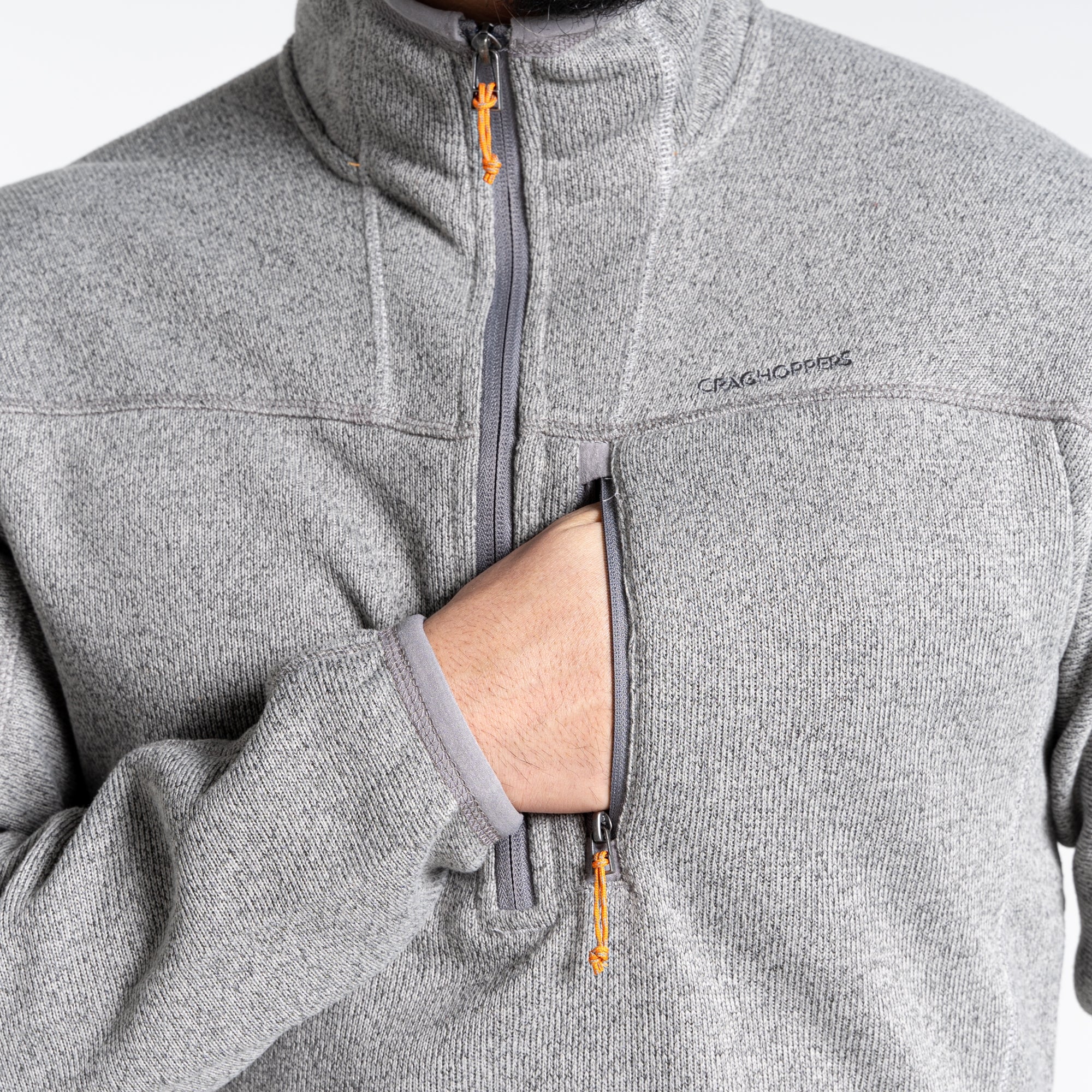 Men's Torney Half Zip Fleece - Soft Grey Marl