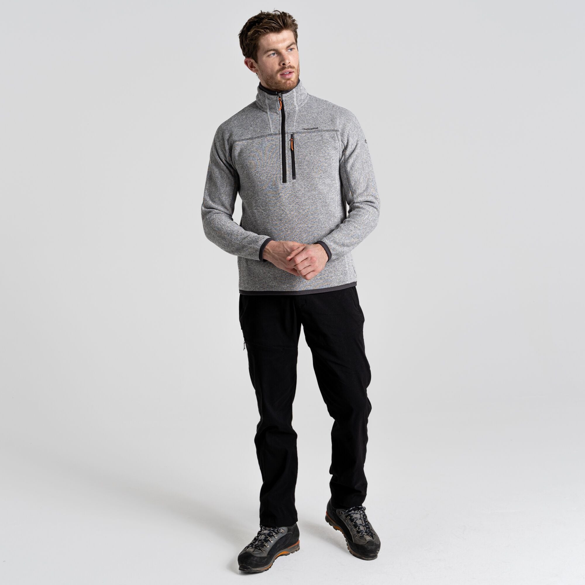 Men's Torney Half Zip Fleece - Dove Grey Marl