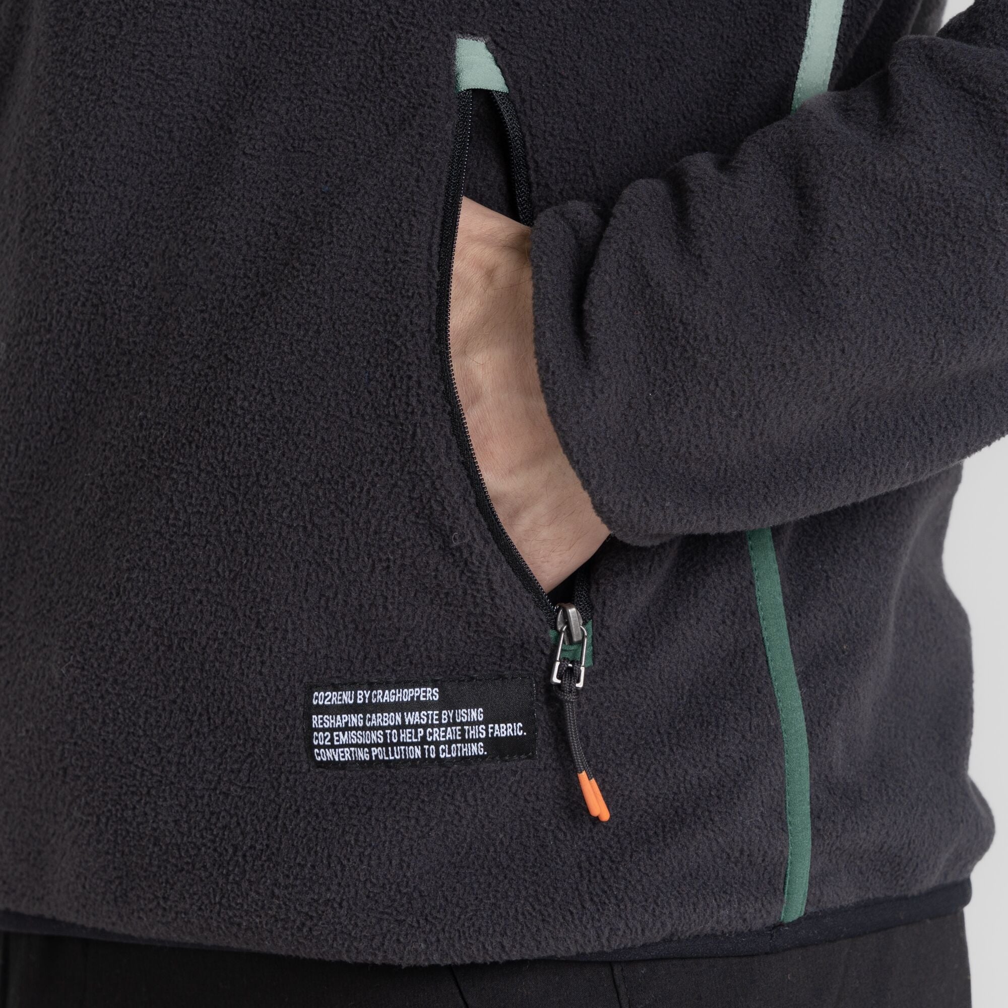 Men's CO2 Renu Half Zip Fleece - Black Pepper
