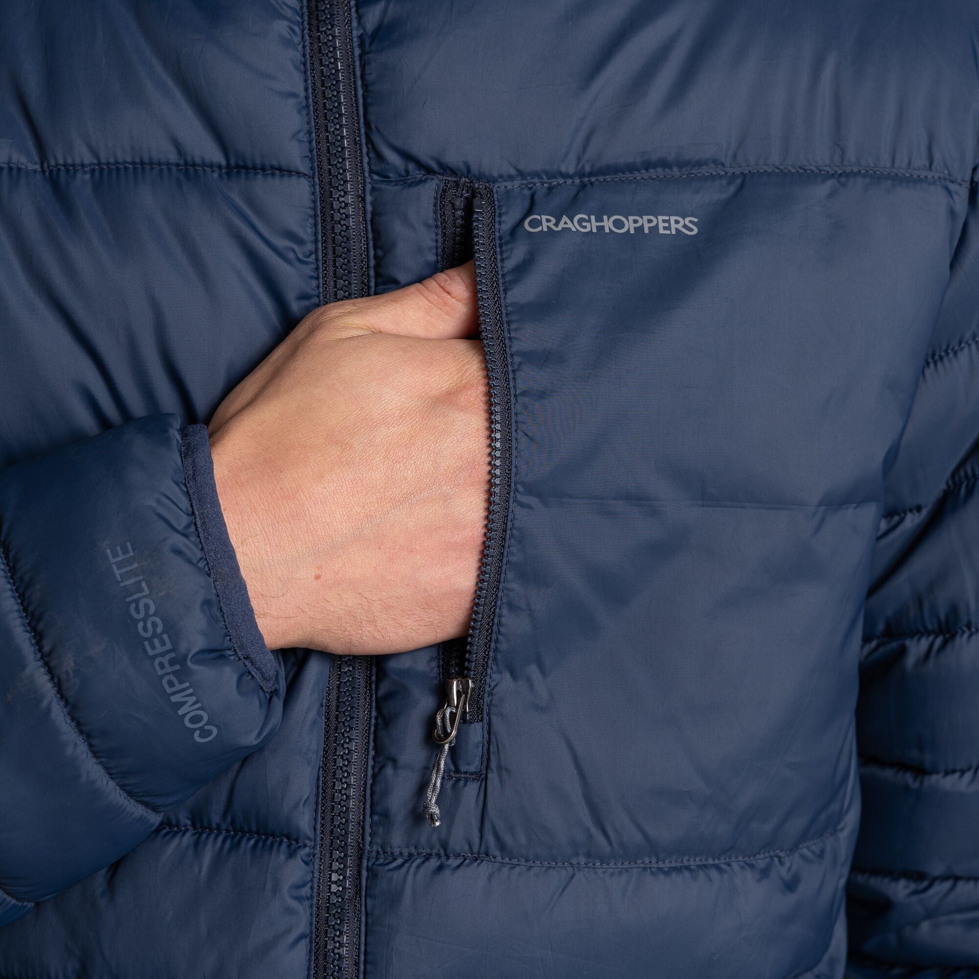 Men's Compresslite VIII Hooded Jacket - Blue Navy/Washed Teal