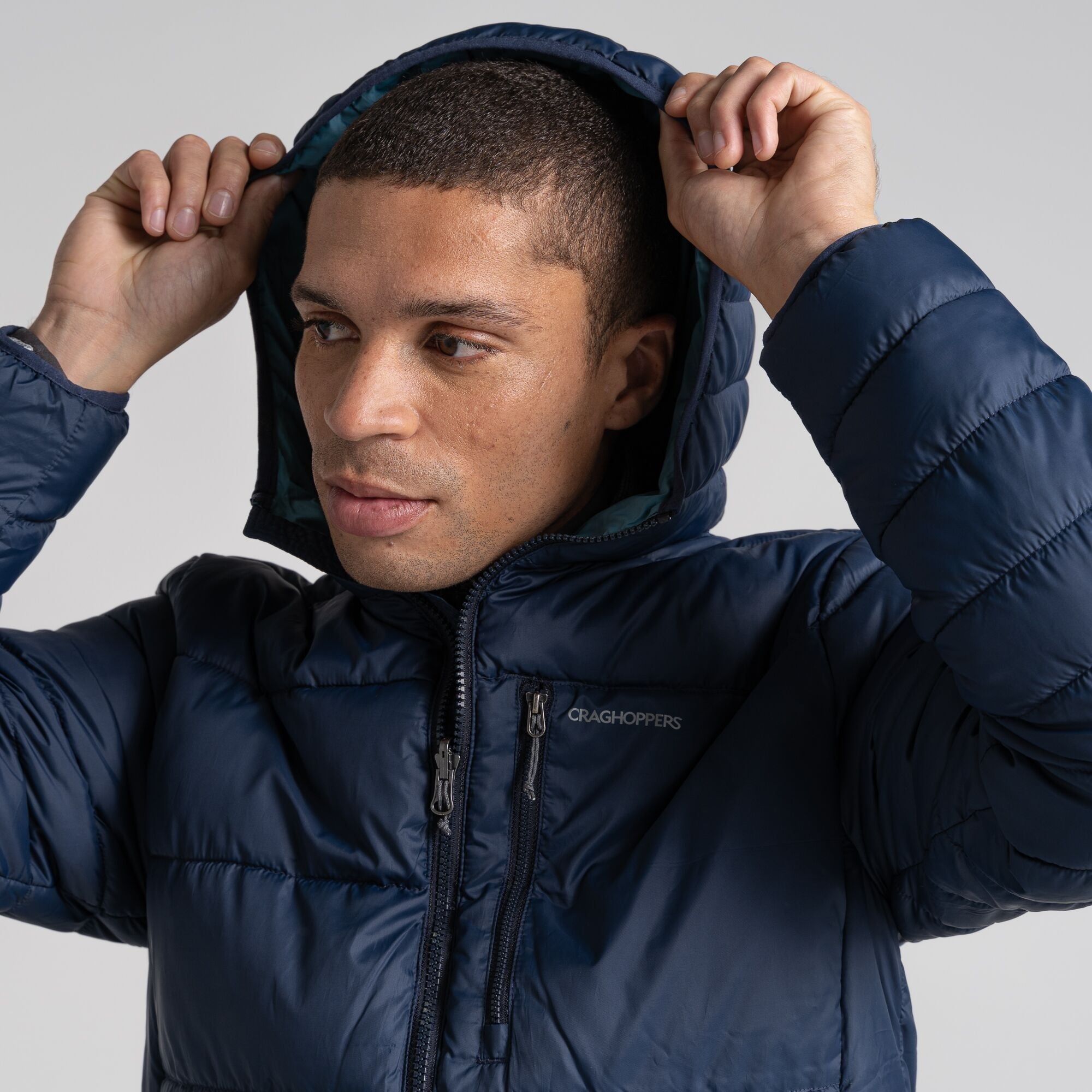 Men's Compresslite VIII Hooded Jacket - Blue Navy/Washed Teal