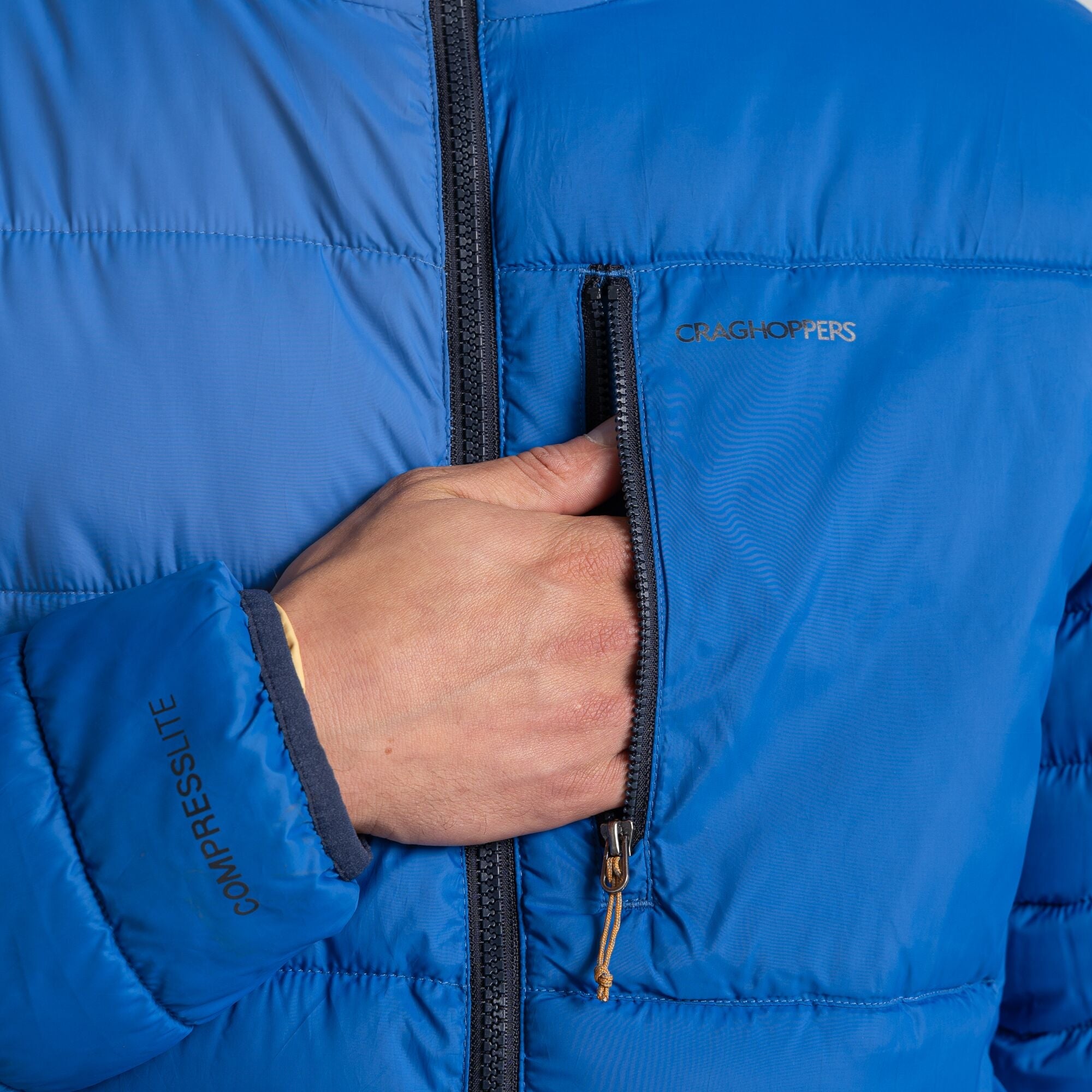 Men's Compresslite VIII Hooded Jacket - Bolt Blue/Pale Ochre