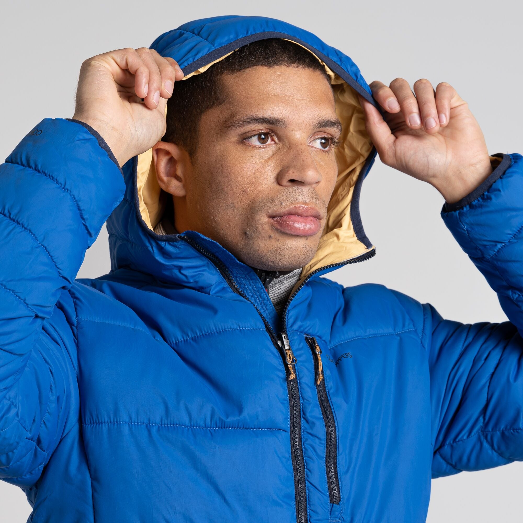 Men's Compresslite VIII Hooded Jacket - Bolt Blue/Pale Ochre