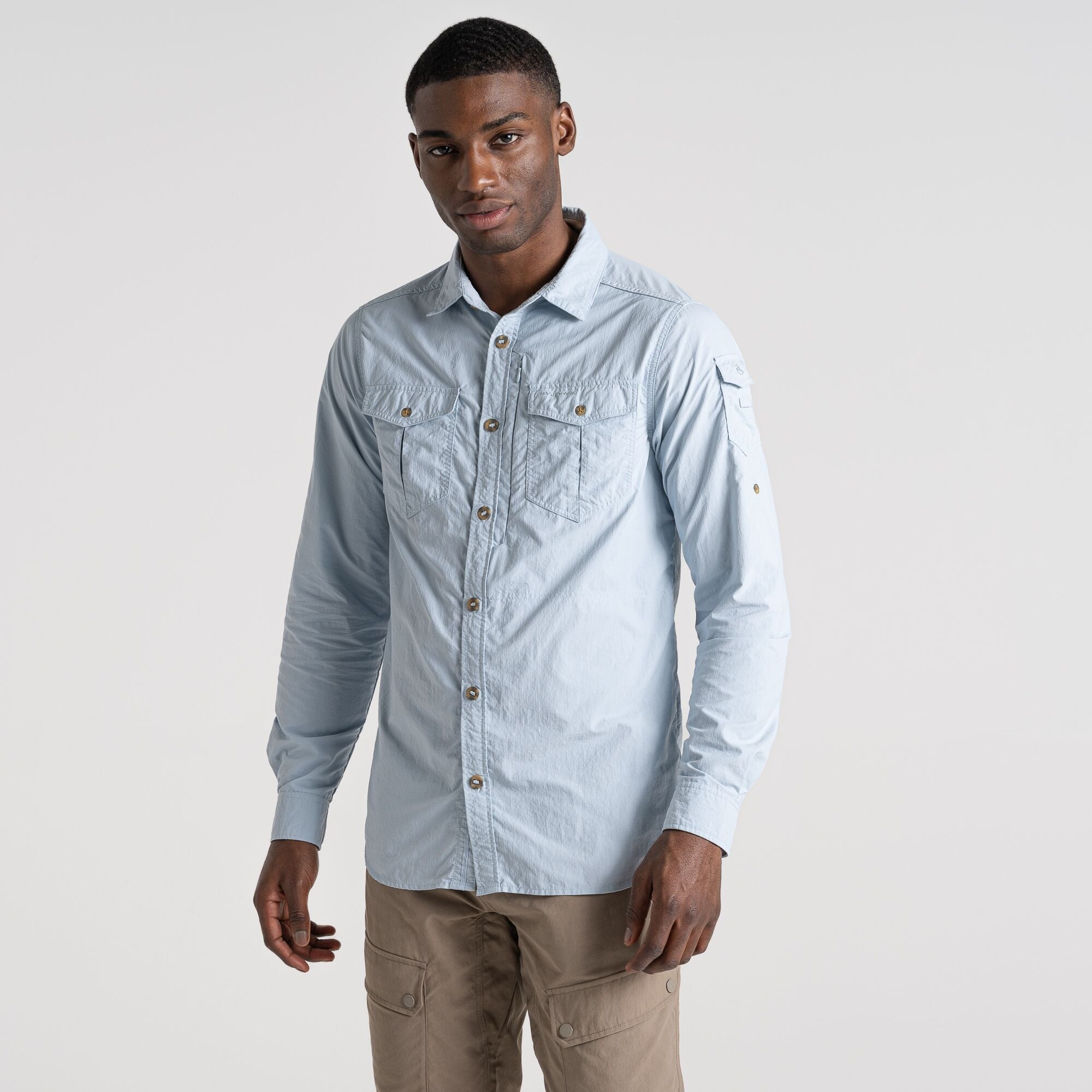 Men's Insect Shield® Adventure II Long Sleeved Shirt - Niagara Blue
