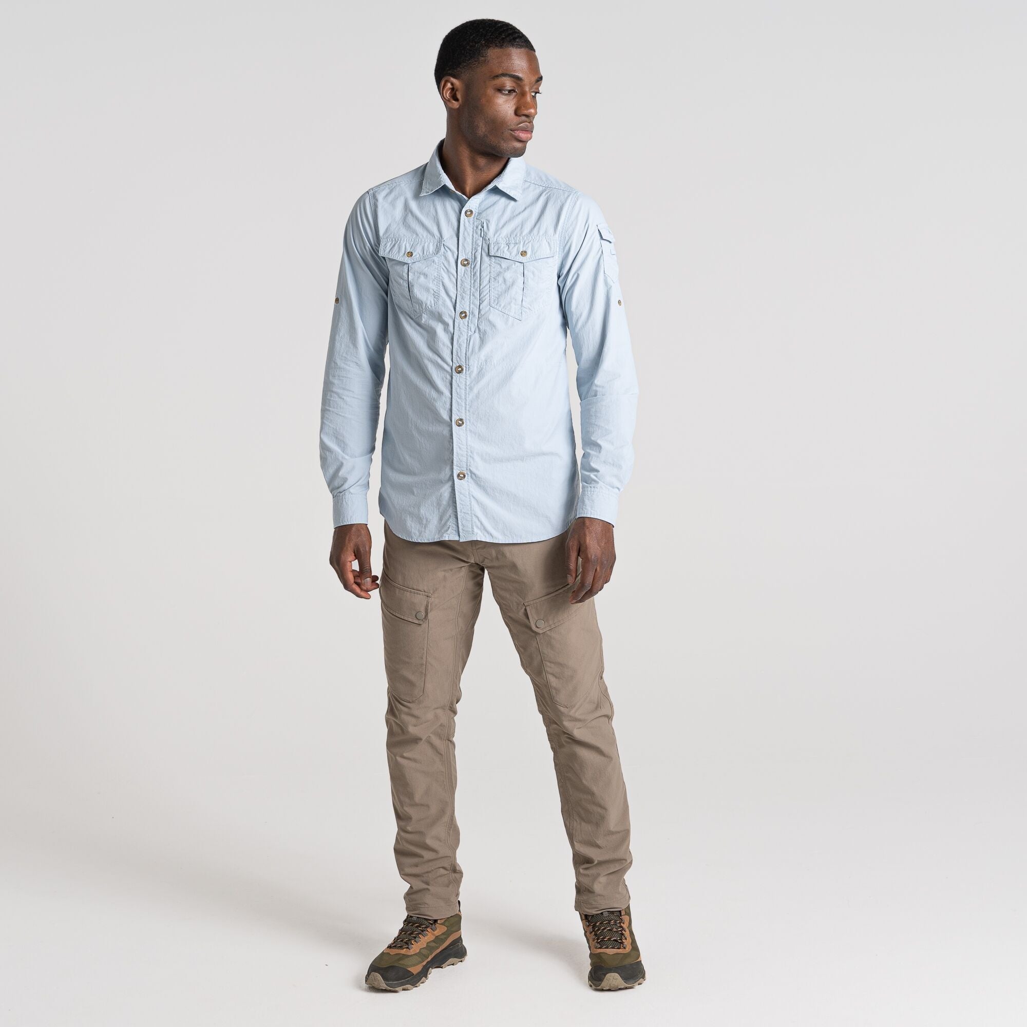 Men's Insect Shield® Adventure II Long Sleeved Shirt - Niagara Blue