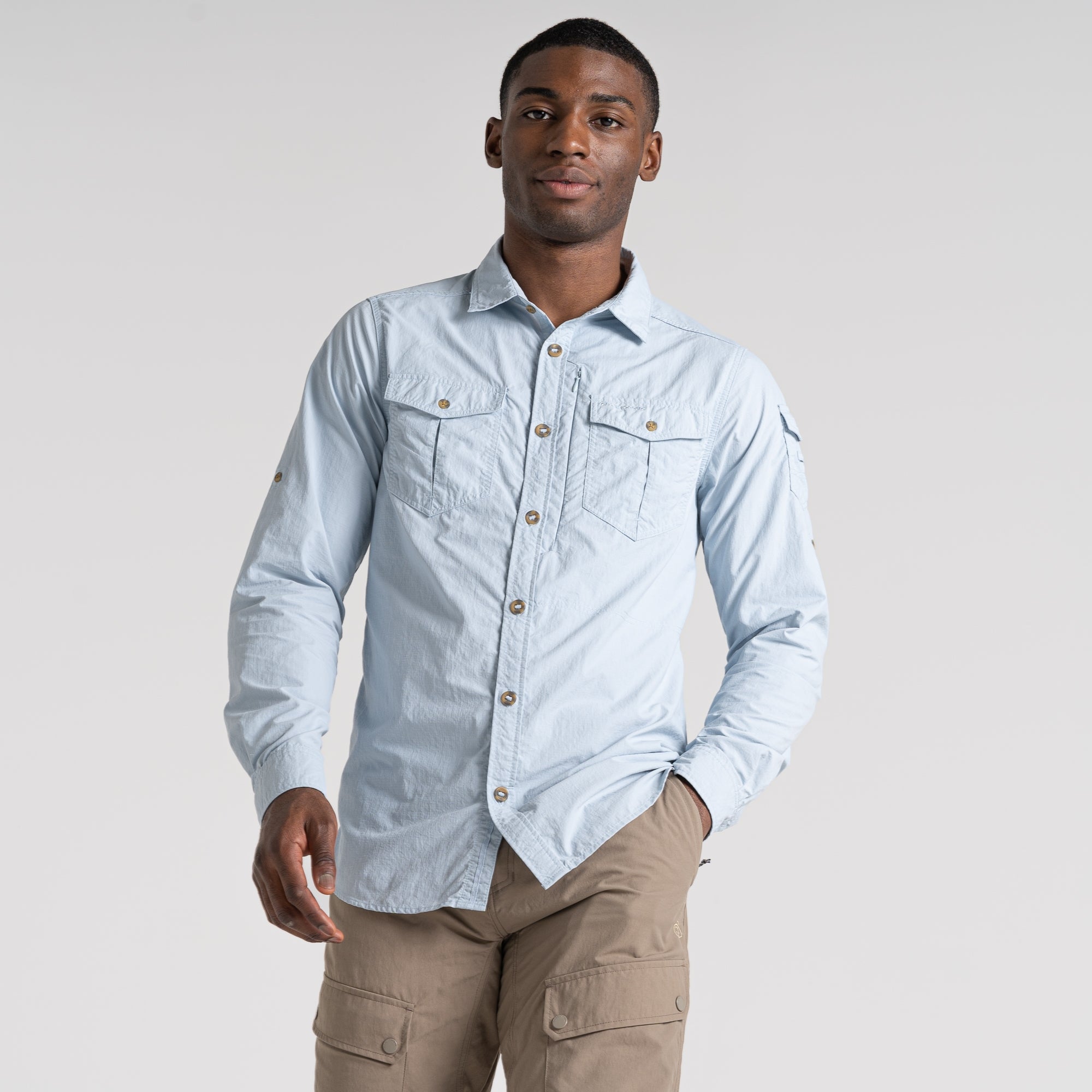 Men's Insect Shield® Adventure II Long Sleeved Shirt - Niagara Blue