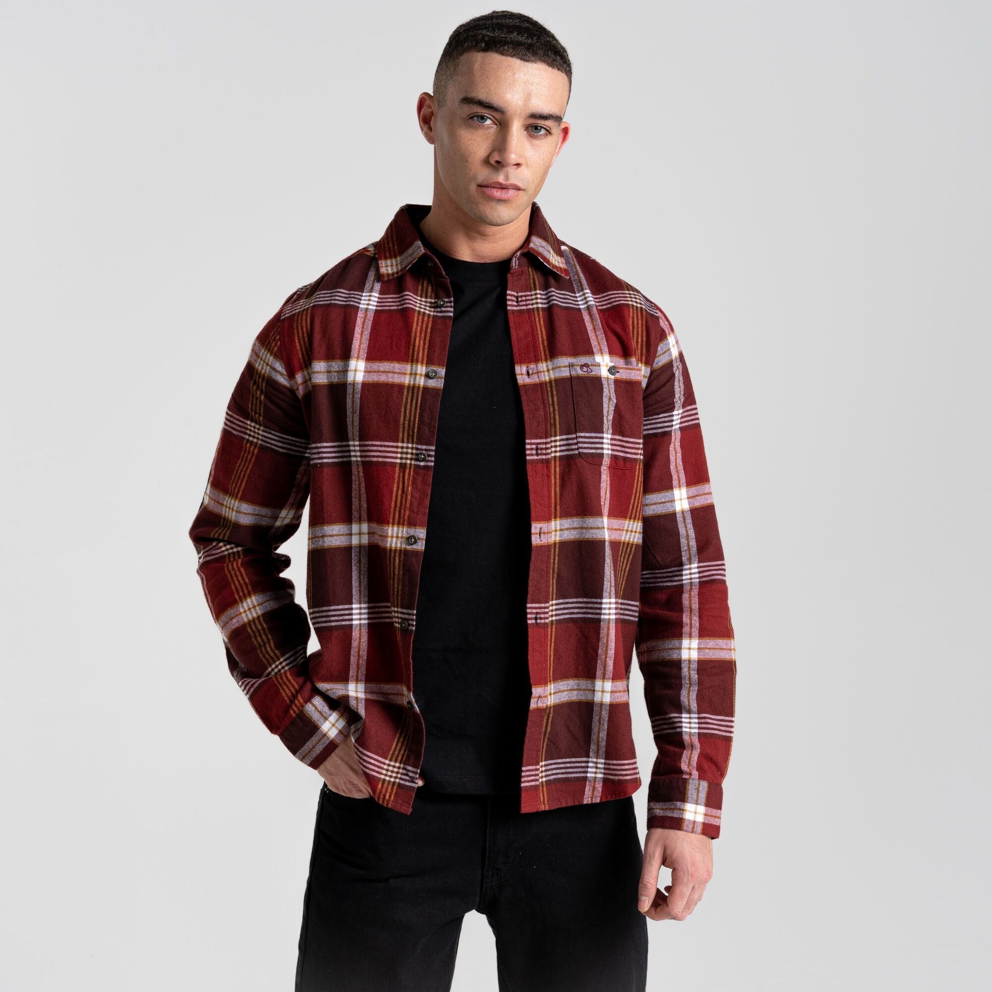 Men's Thornhill Long Sleeved Shirt - Mahogany Check