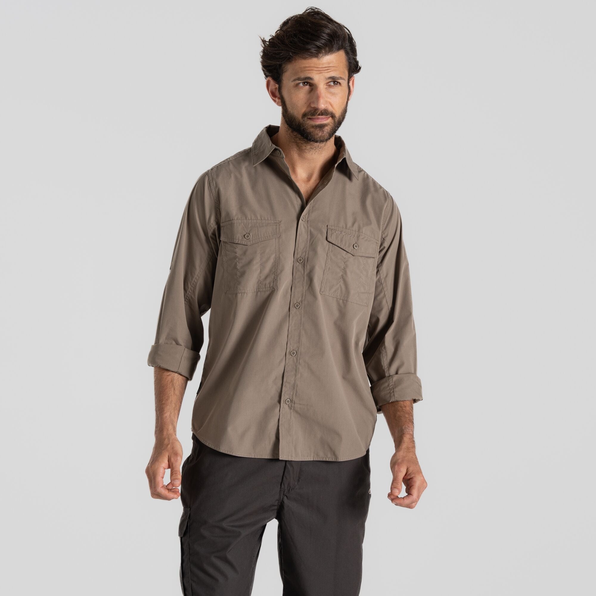 Men's Kiwi Long Sleeved Shirt - Pebble