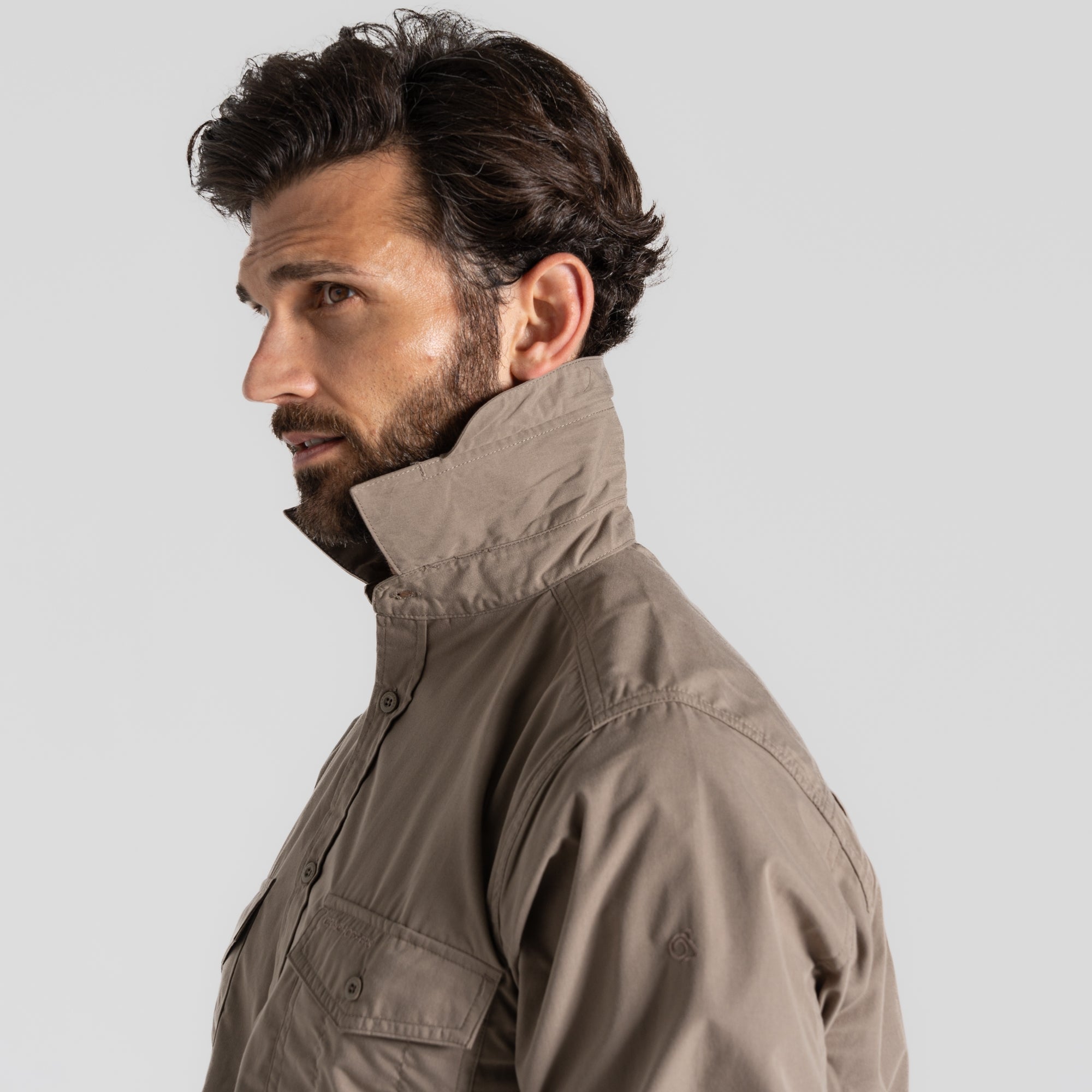 Men's Kiwi Long Sleeved Shirt - Pebble