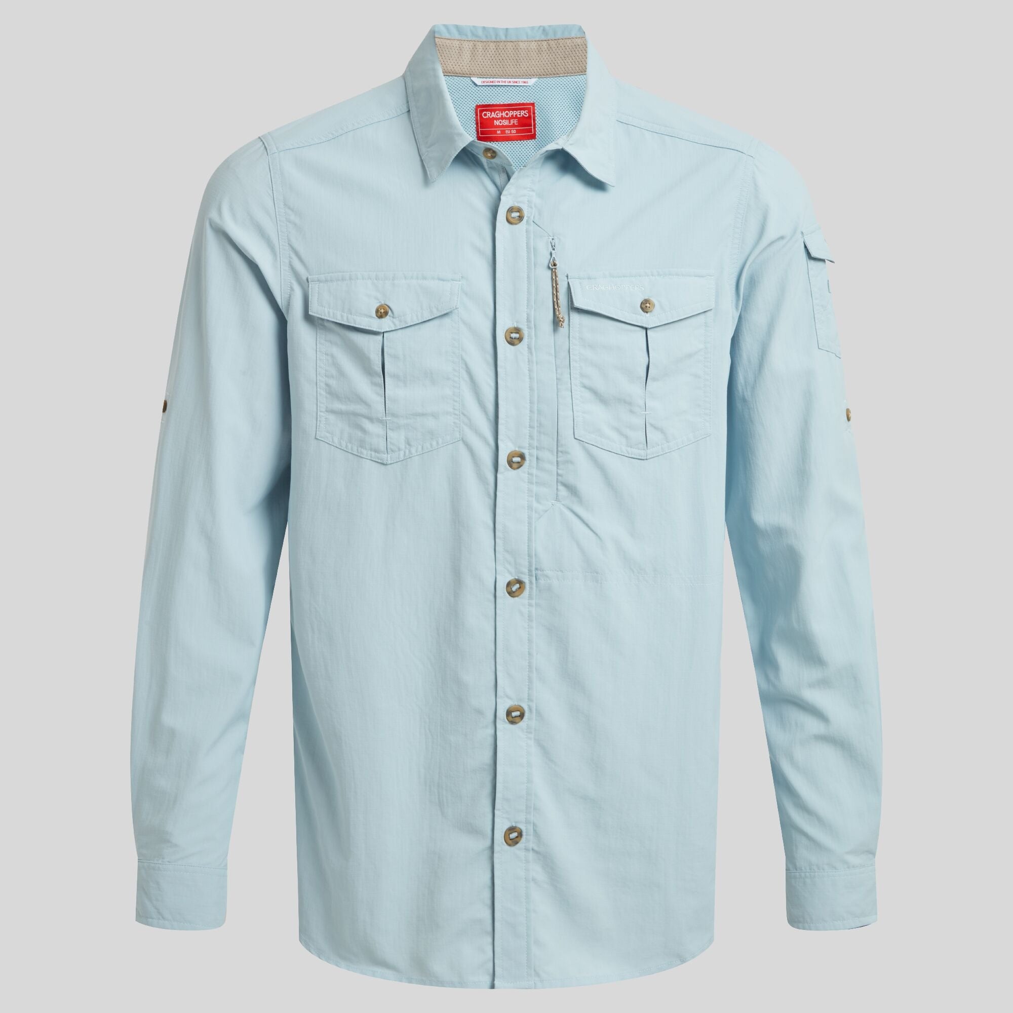 Men's Insect Shield® Adventure III Long Sleeved Shirt - Niagara Blue