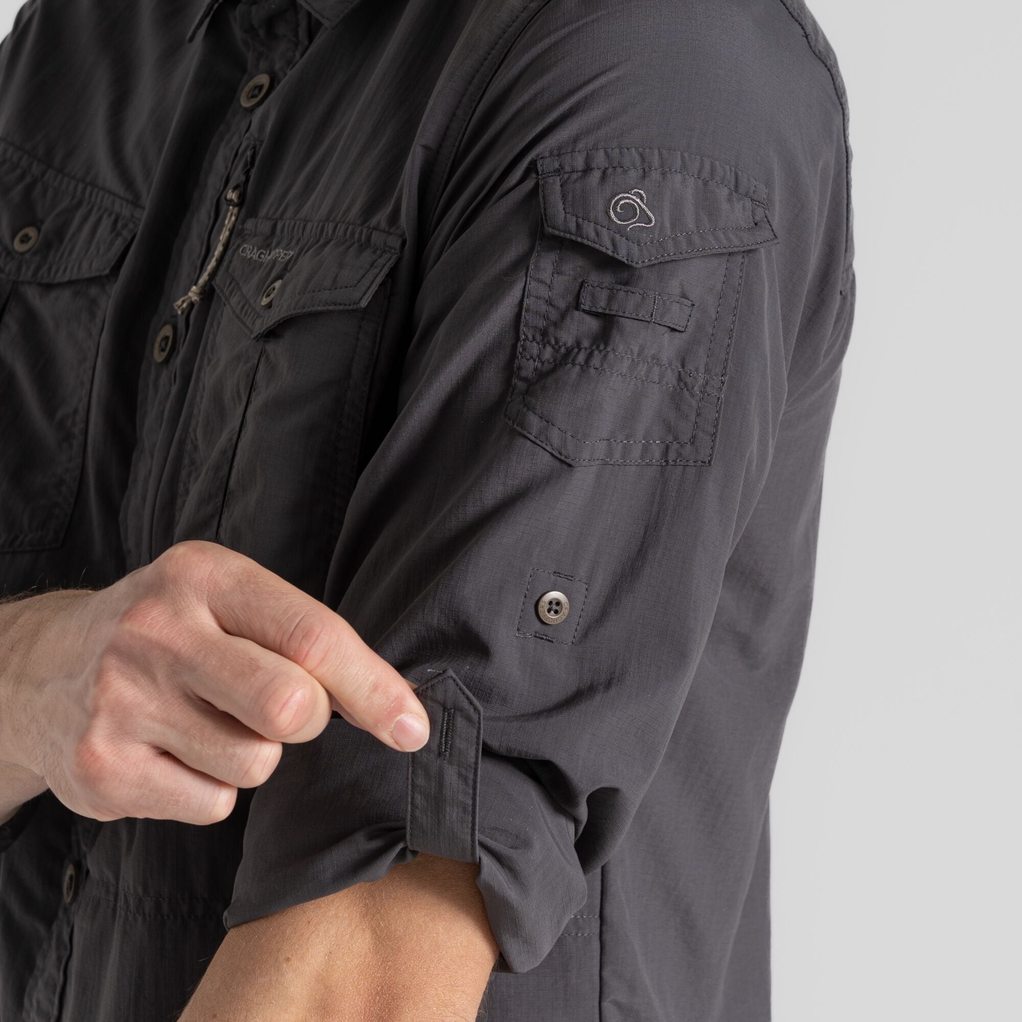 Men's Insect Shield® Adventure III Long Sleeved Shirt - Black Pepper
