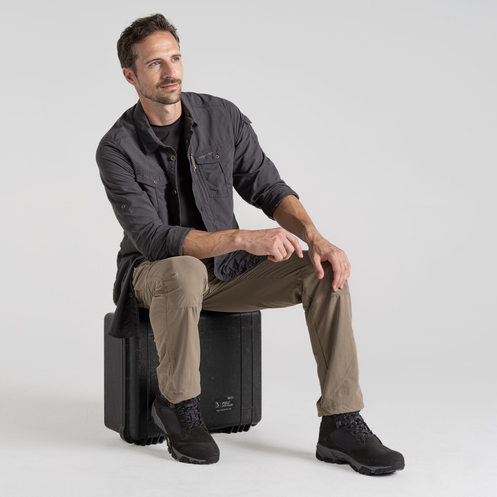 Men's Insect Shield® Adventure III Long Sleeved Shirt - Black Pepper