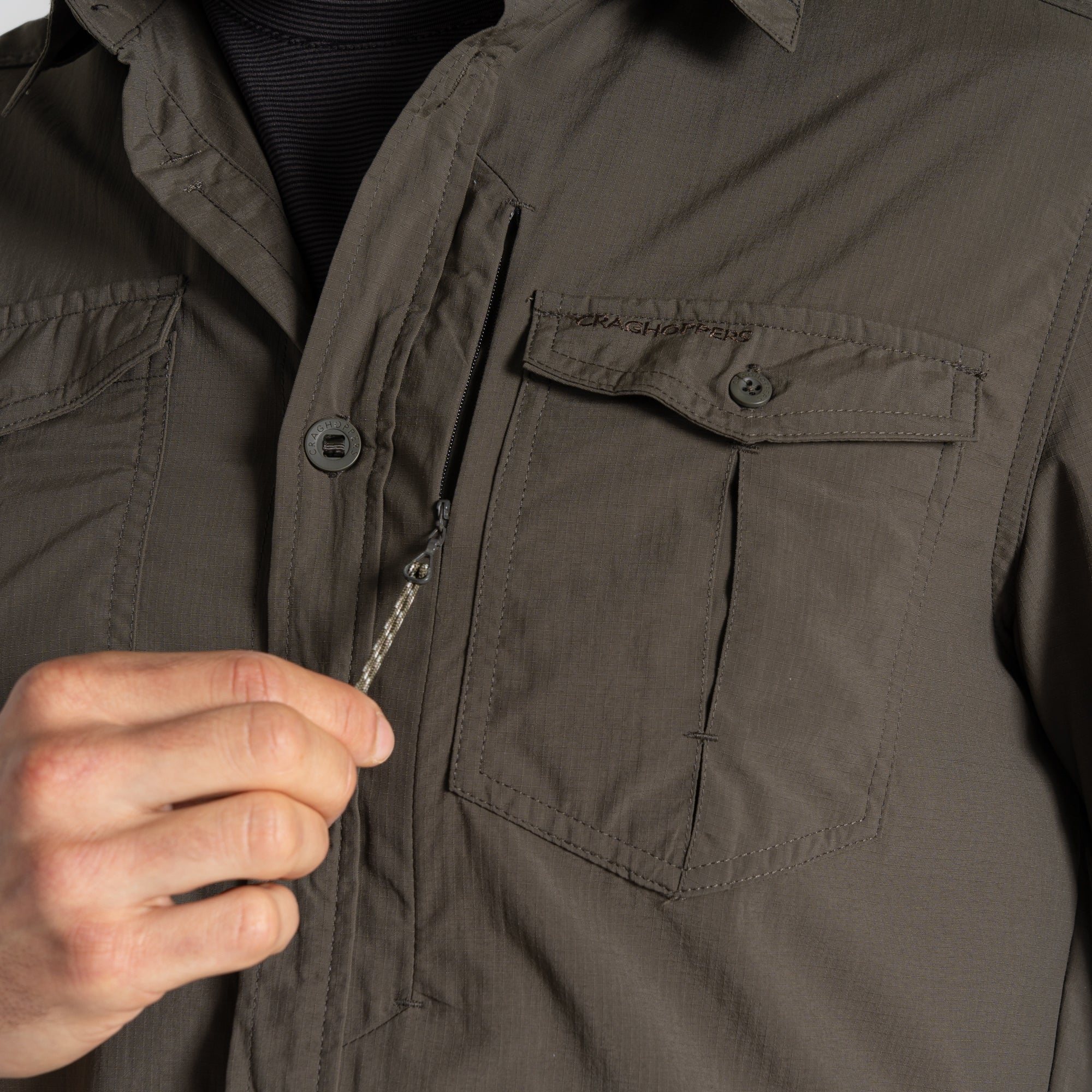Men's Insect Shield® Adventure III Long Sleeved Shirt - Woodland Green