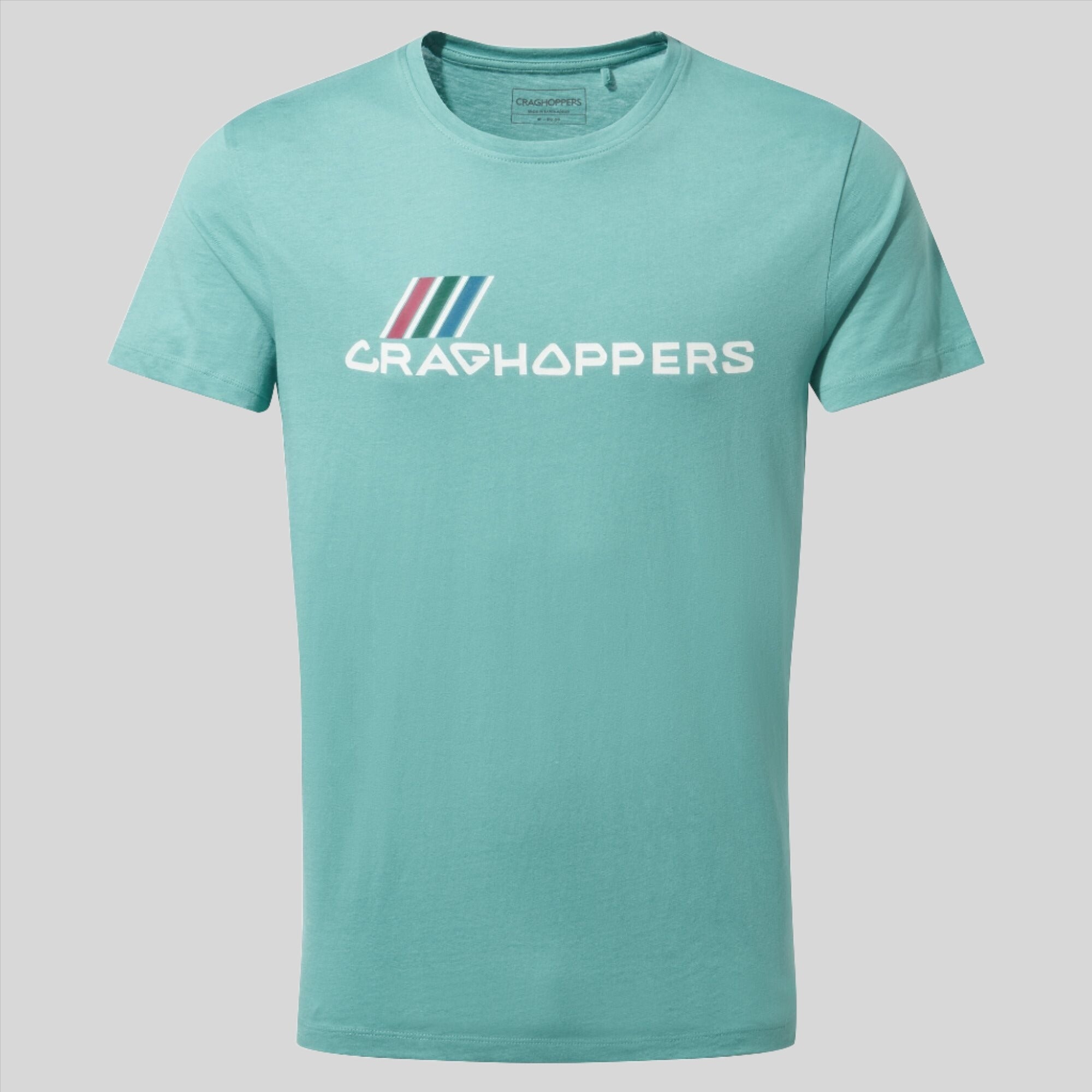 Men's Mightie Short Sleeved T-Shirt - Dusty Aqua Brand Carrier