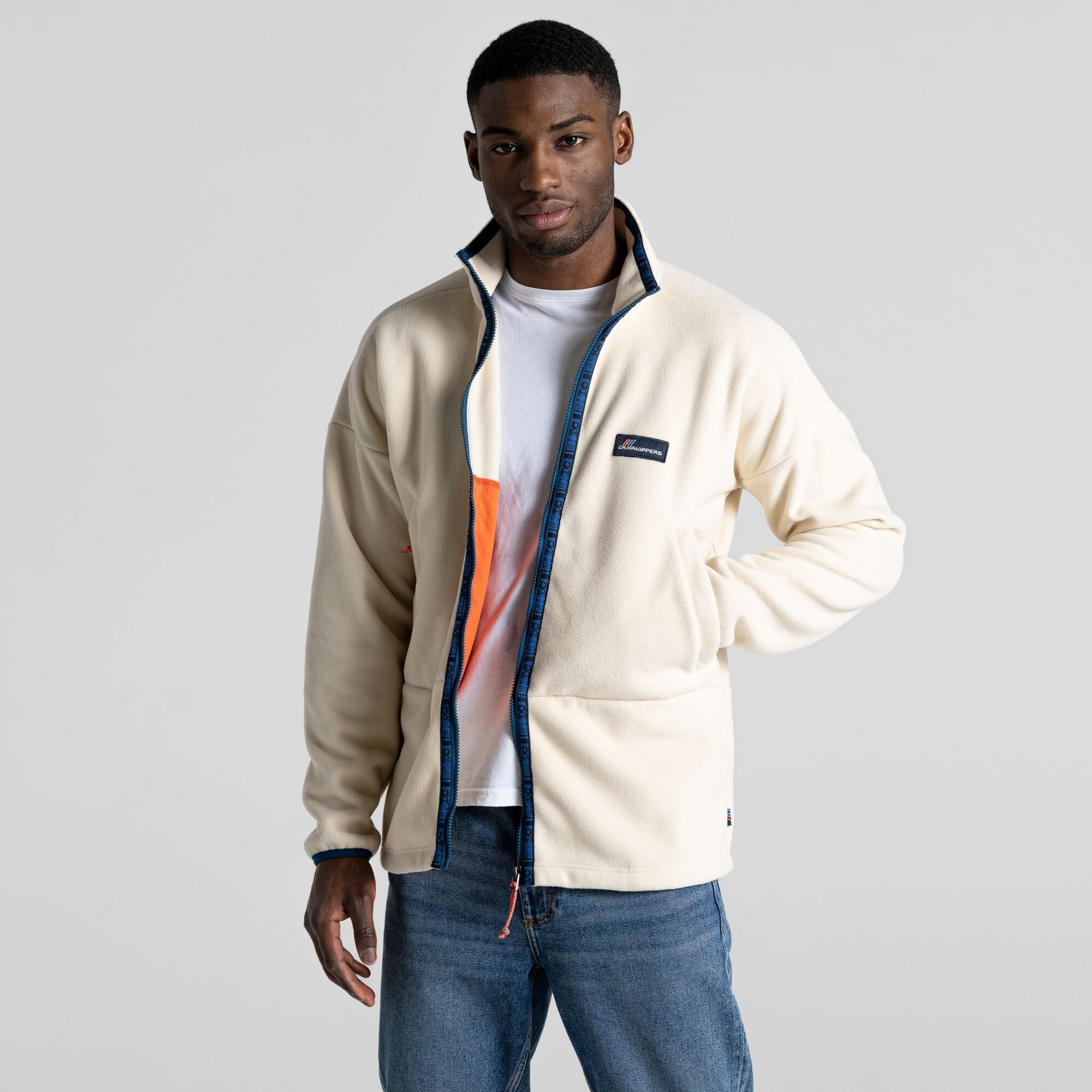 Unisex Haskin Full Zip Fleece - Ecru