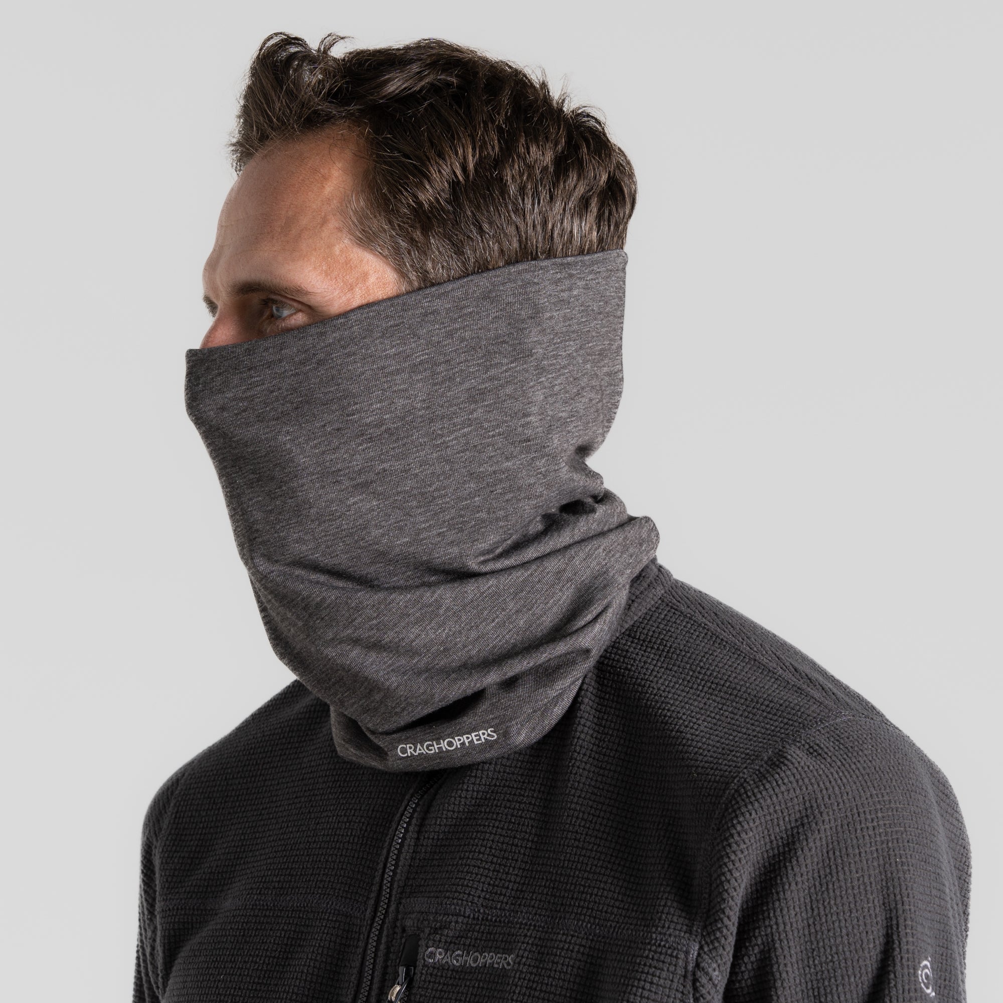 Unisex Insect Shield® Tube Scarf - Black Pepper Marl