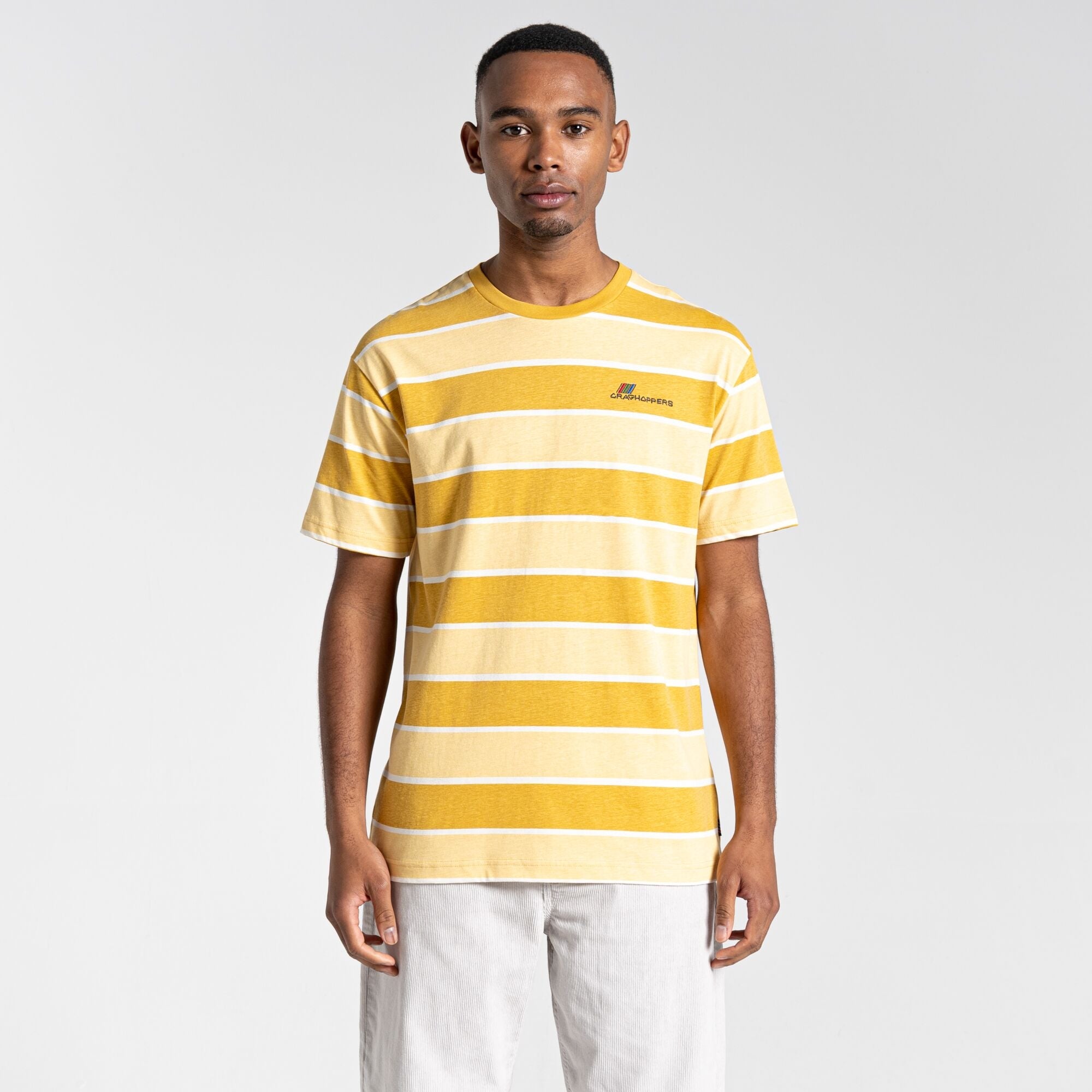 Unisex Ventura Short Sleeved T-Shirt - Sunrise Yellow Stripe