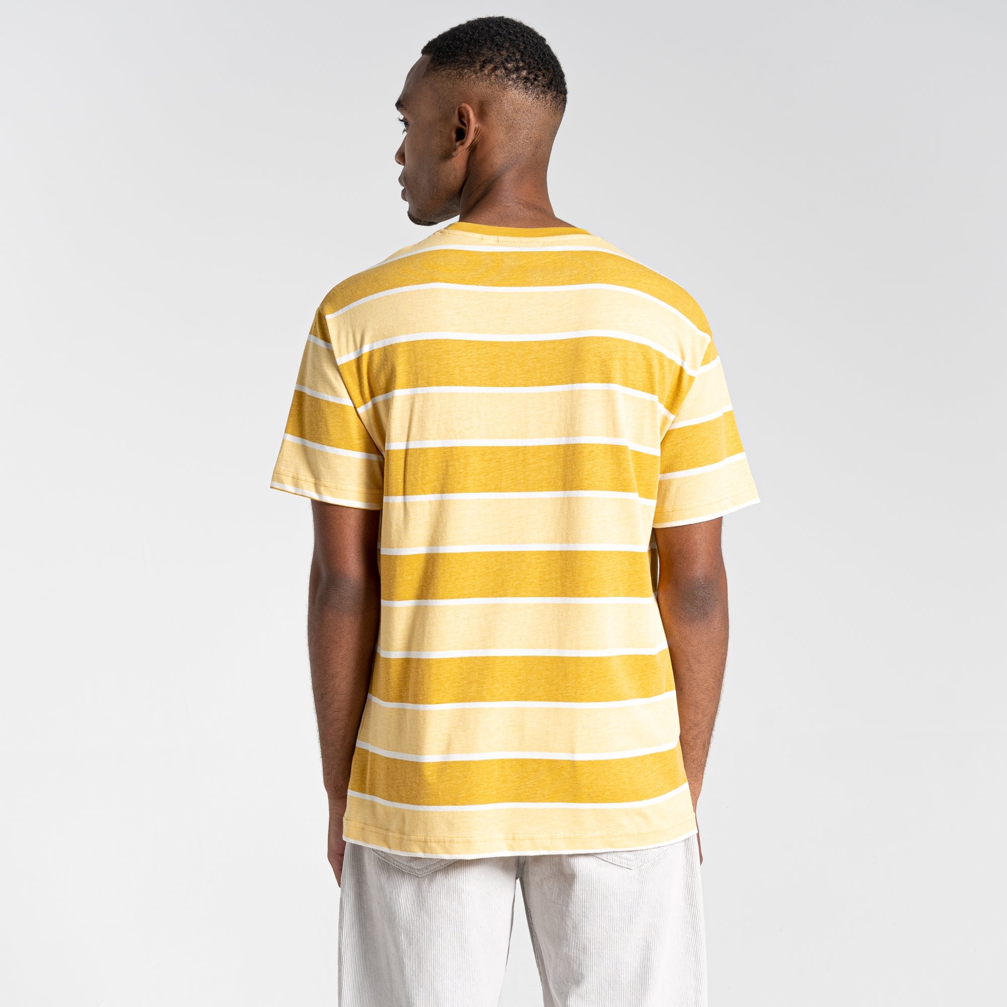 Unisex Ventura Short Sleeved T-Shirt - Sunrise Yellow Stripe