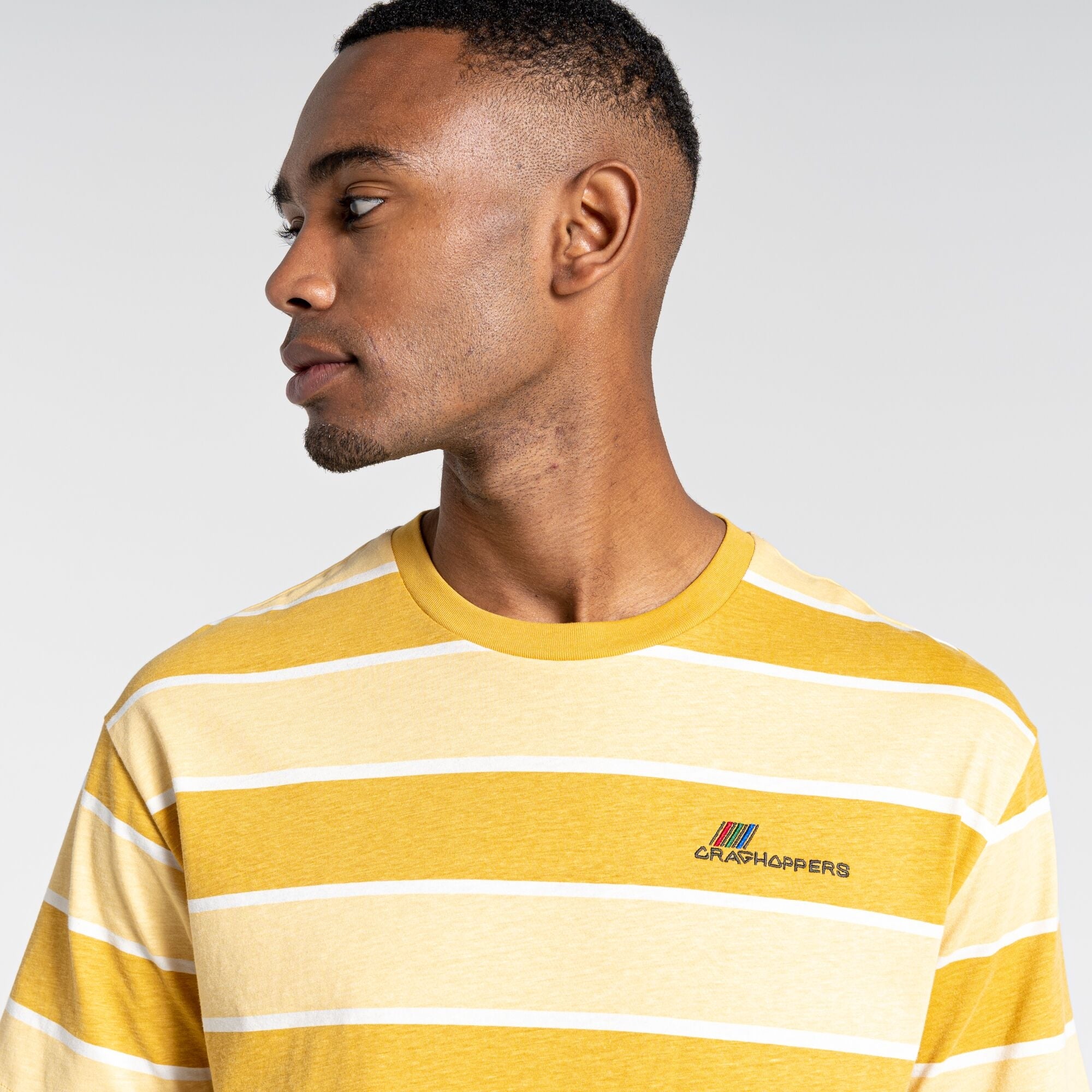 Unisex Ventura Short Sleeved T-Shirt - Sunrise Yellow Stripe