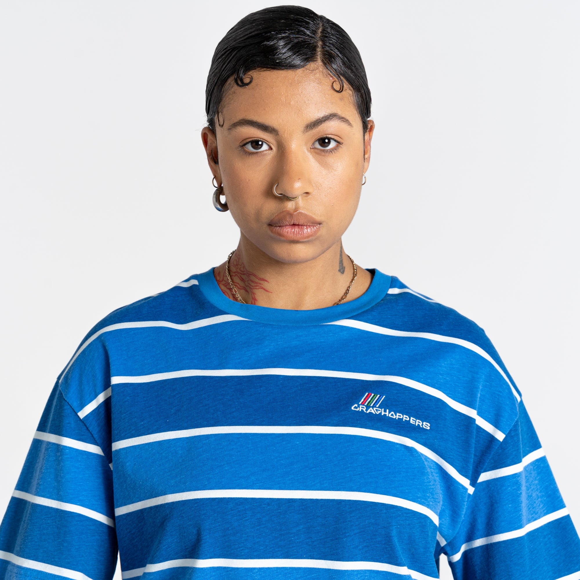 Unisex Ventura Short Sleeved T-Shirt - Falls Blue Stripe