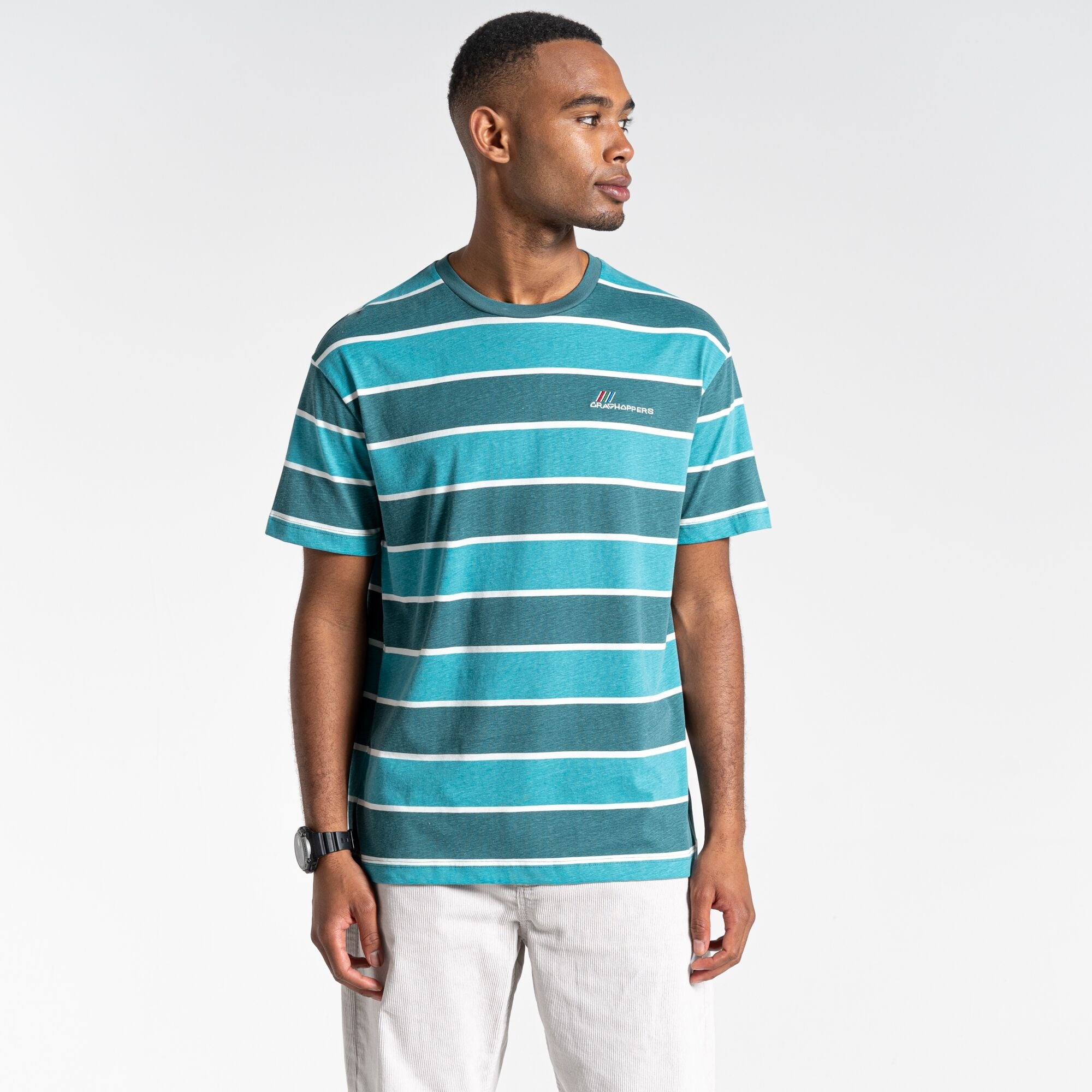 Unisex Ventura Short Sleeved T-Shirt - Sacramento Green Stripe