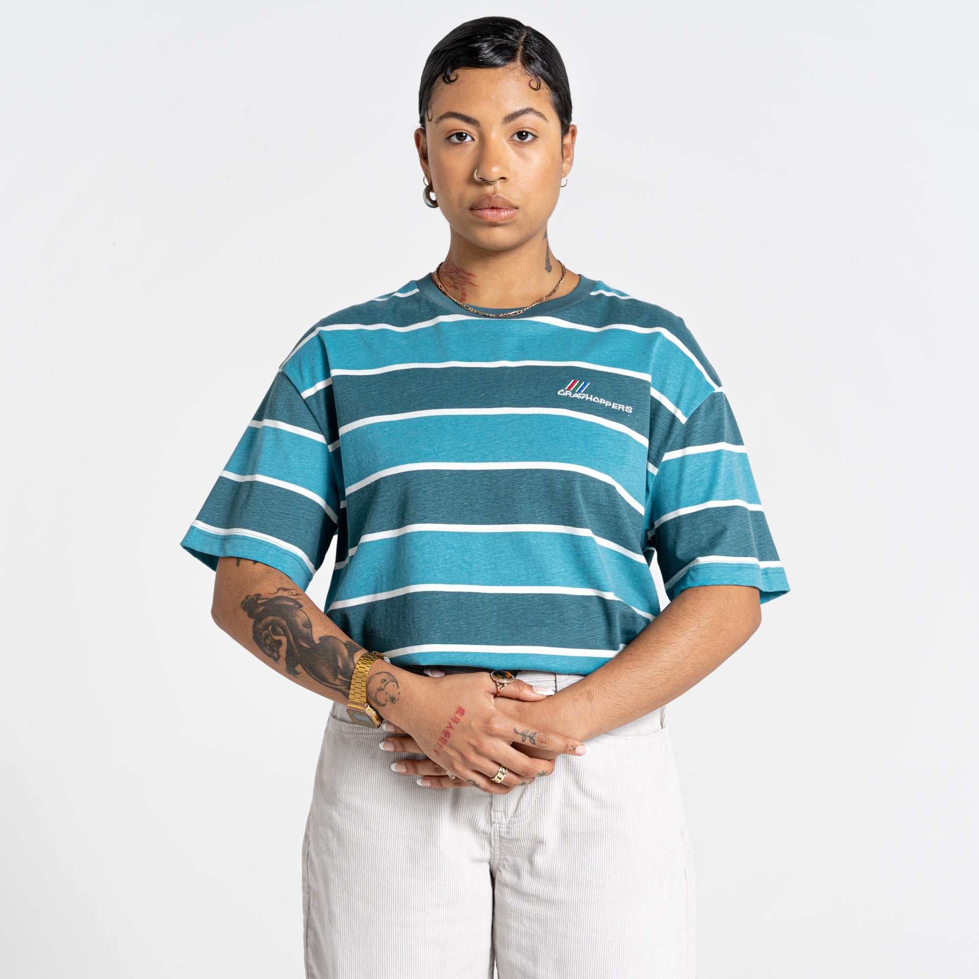 Unisex Ventura Short Sleeved T-Shirt - Sacramento Green Stripe